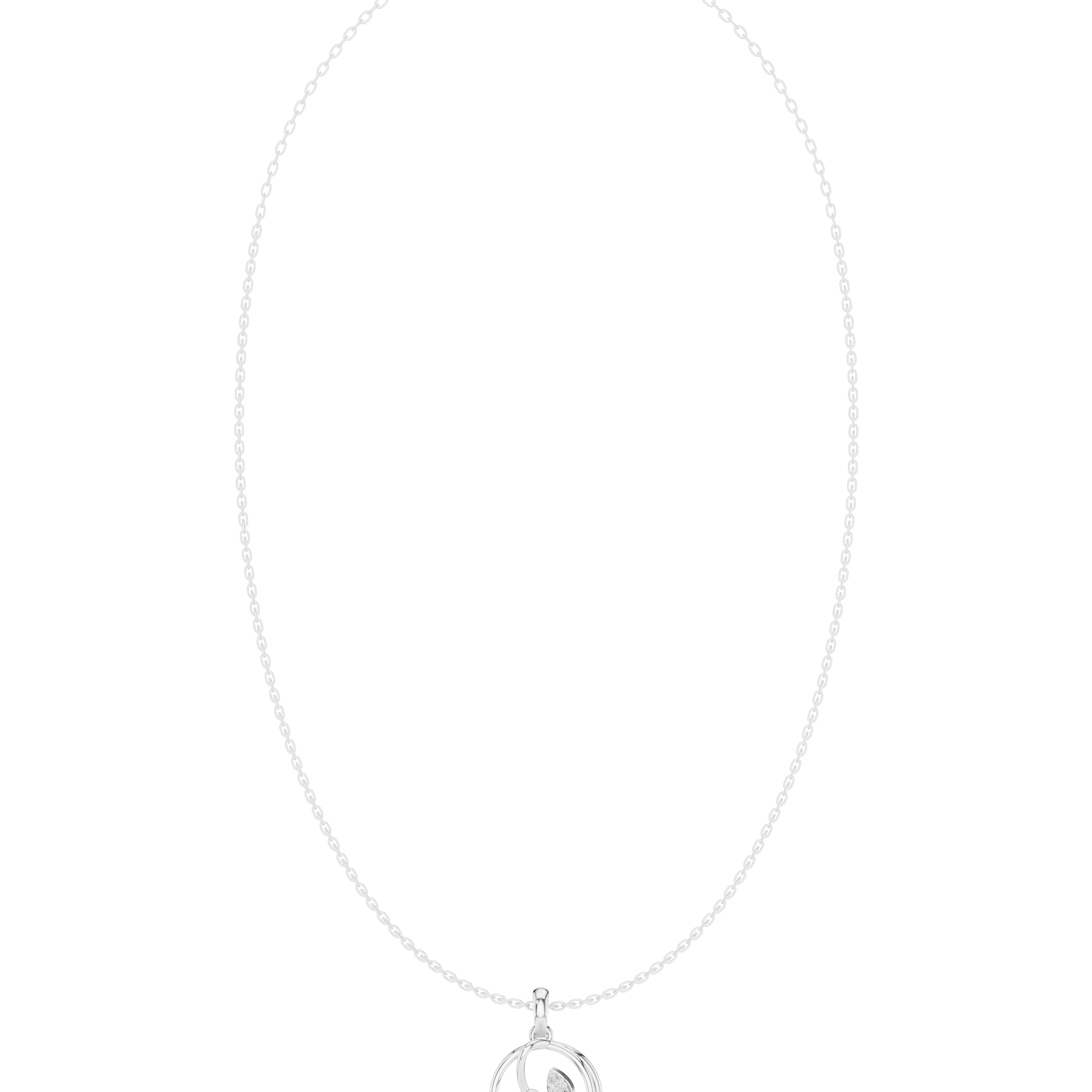 Intertwined Circle Diamond Pendant Necklace