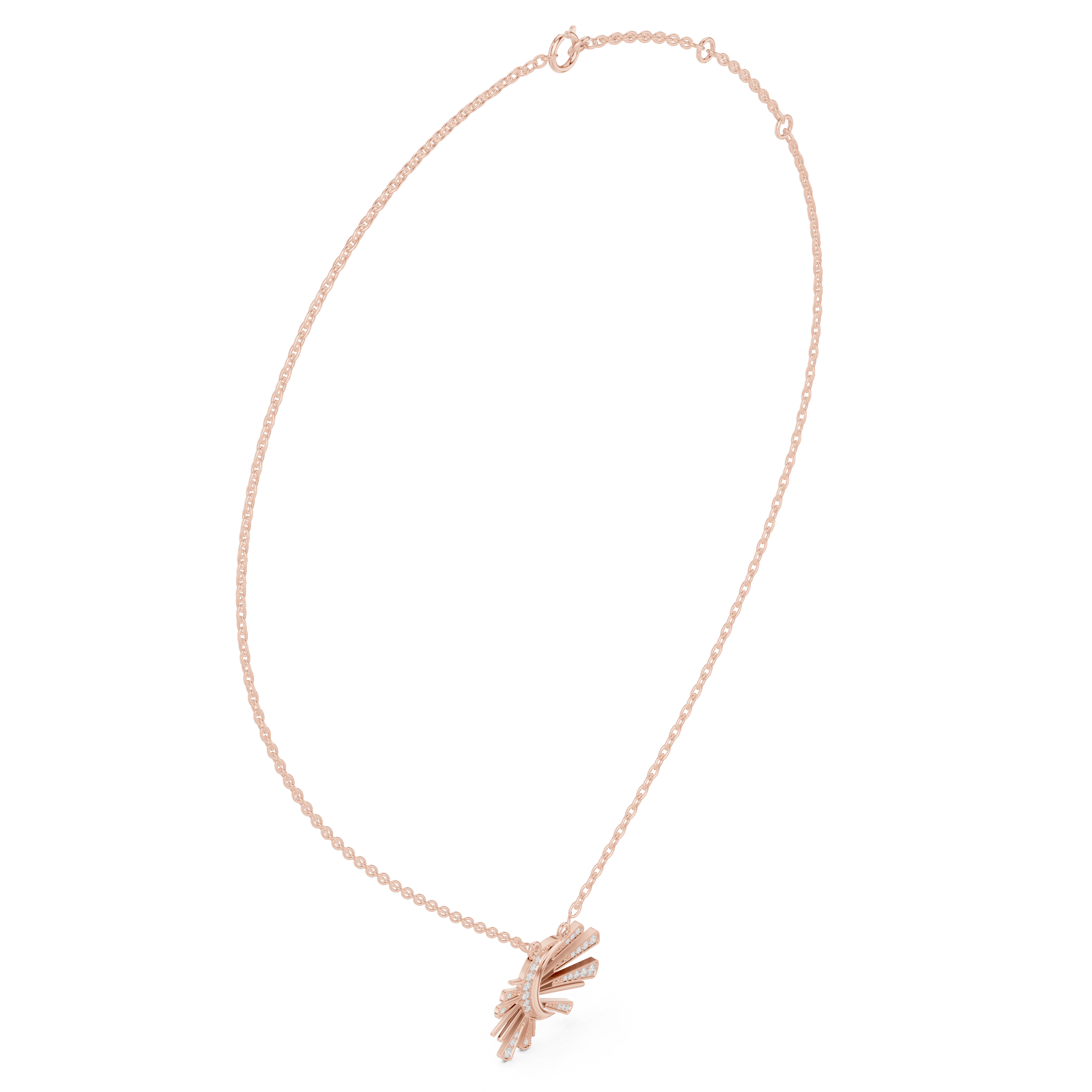 Radiant Sunburst Diamond Pendant Necklace