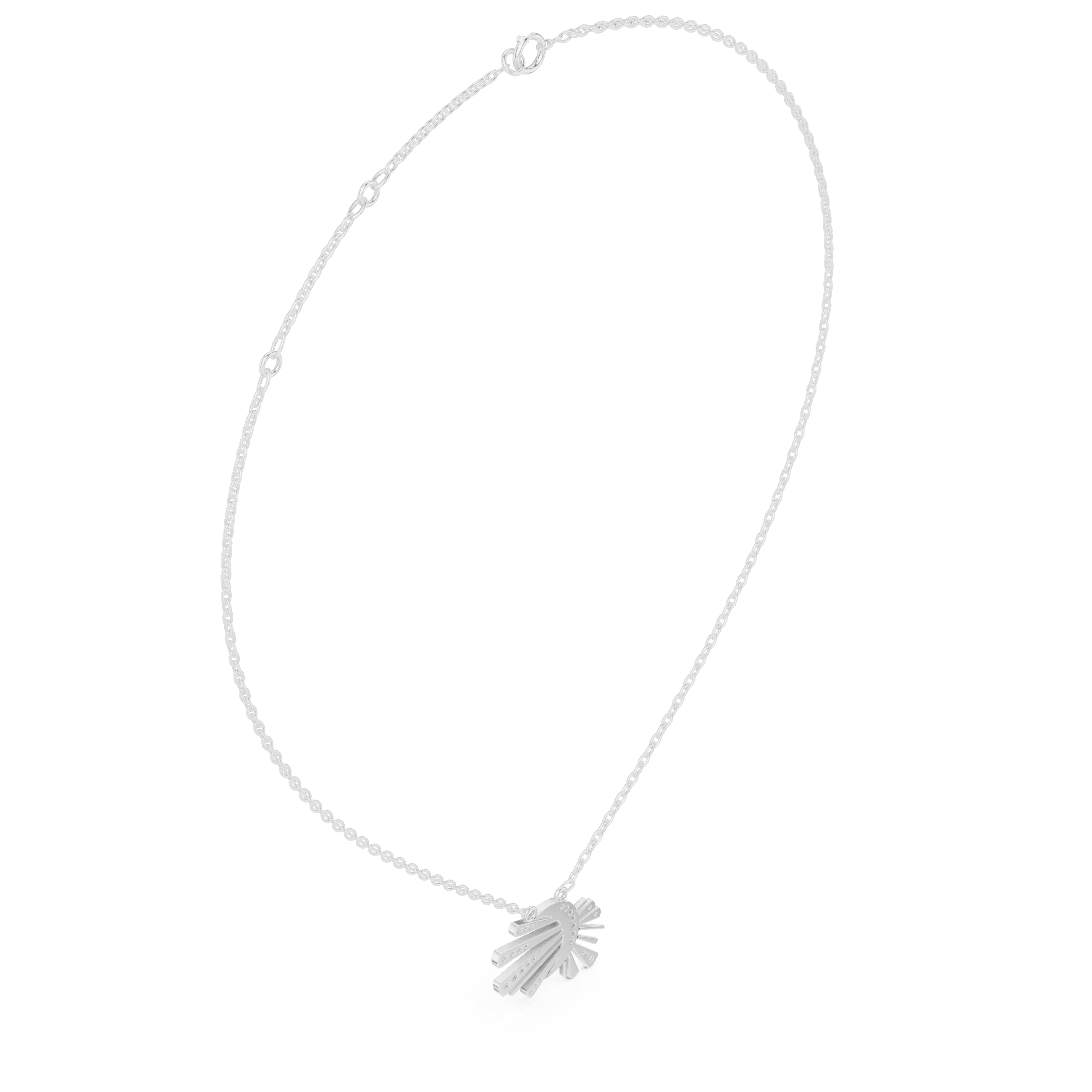 Radiant Sunburst Diamond Pendant Necklace