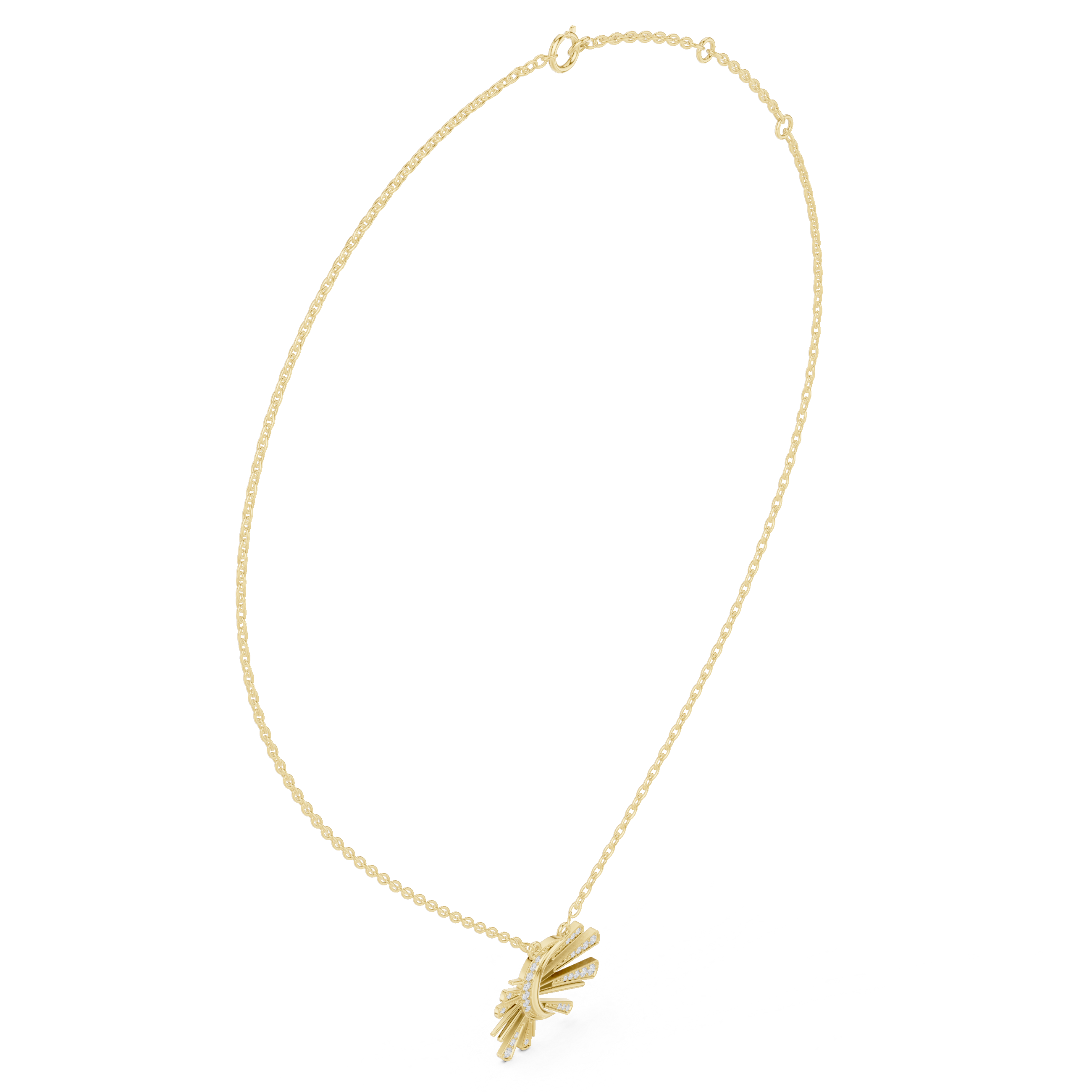 Radiant Sunburst Diamond Pendant Necklace