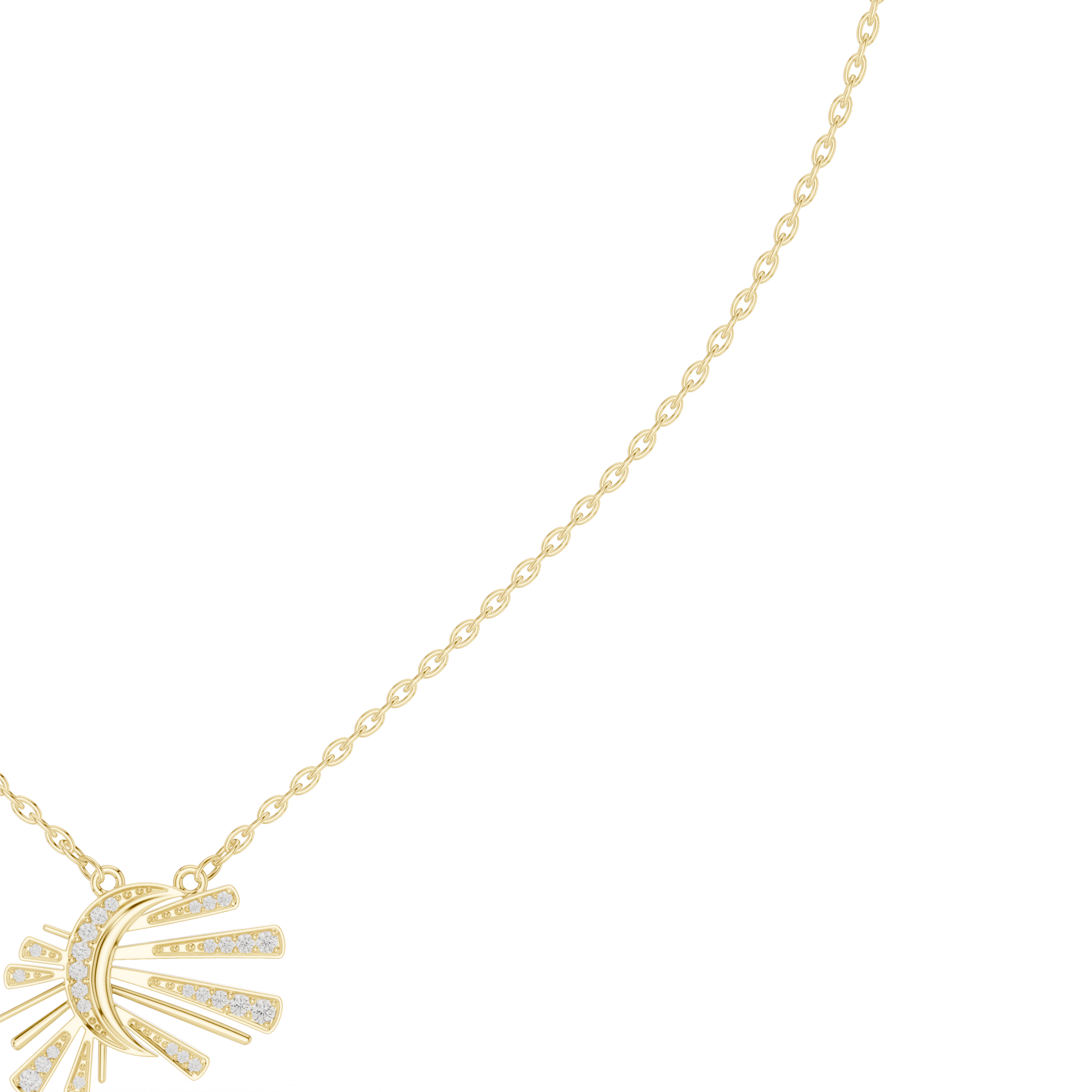 Radiant Sunburst Diamond Pendant Necklace