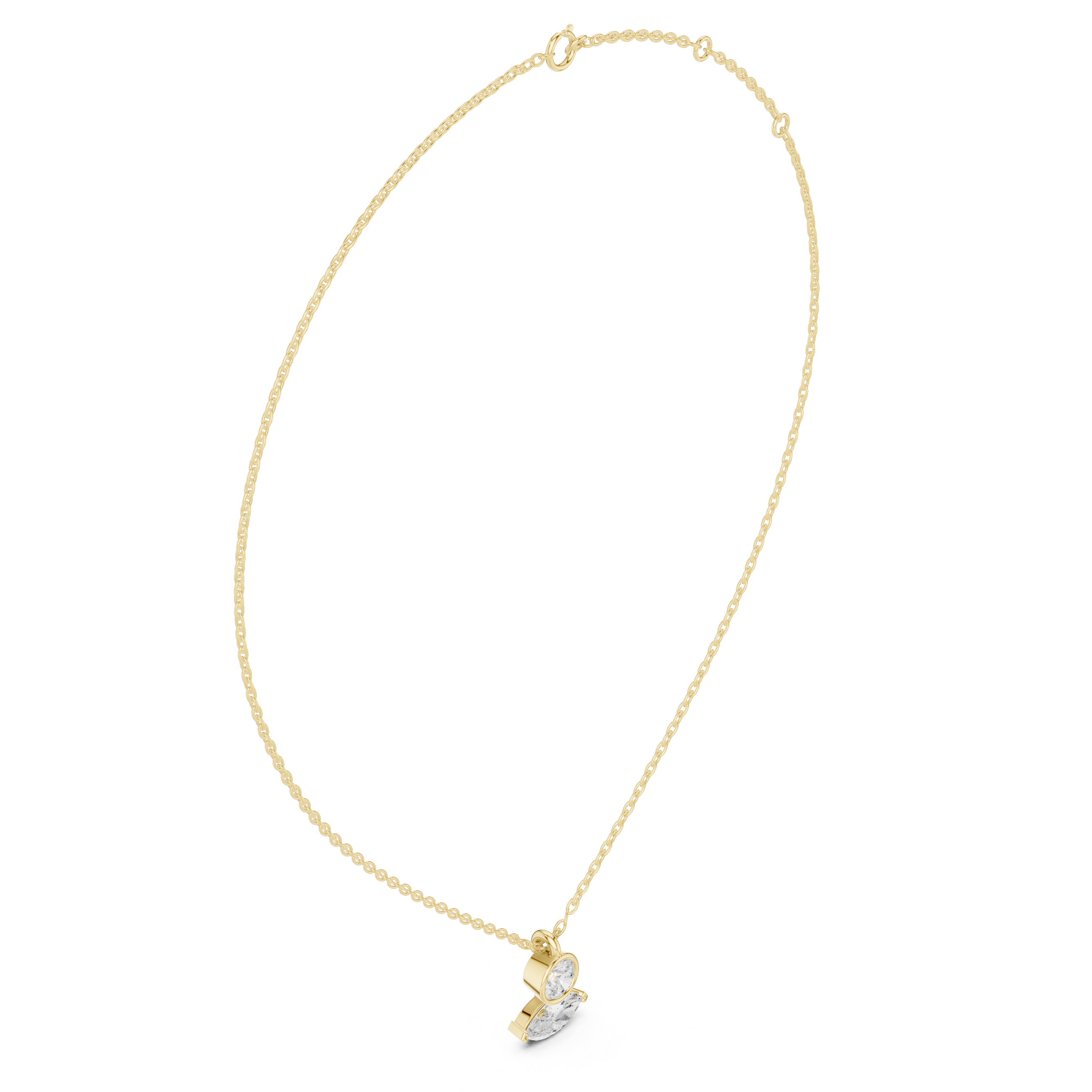 Minimalist Bezel & Marquise Diamond Pendant Necklace