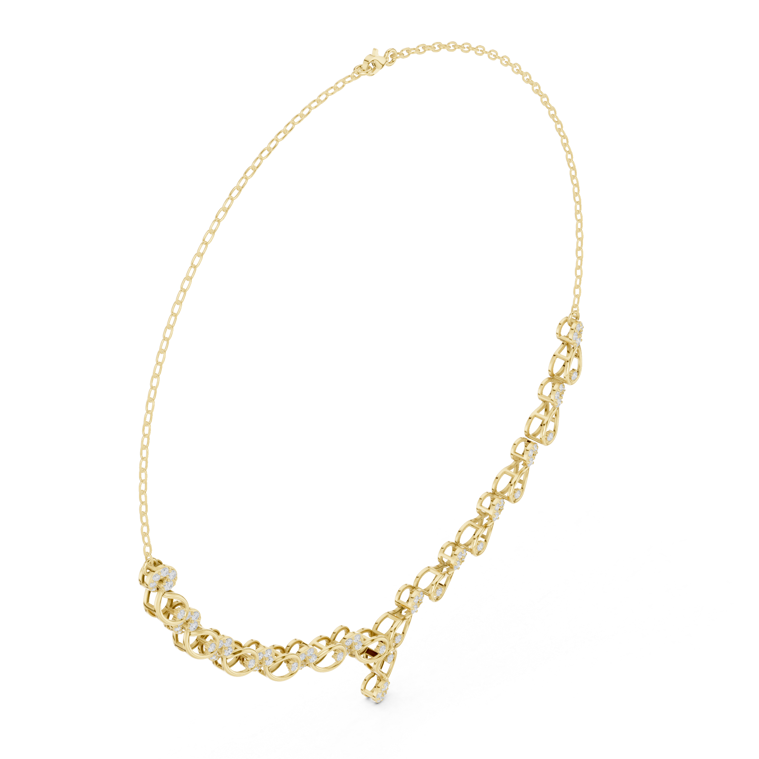 Floral Infinity Diamond Necklace with Drop Detail