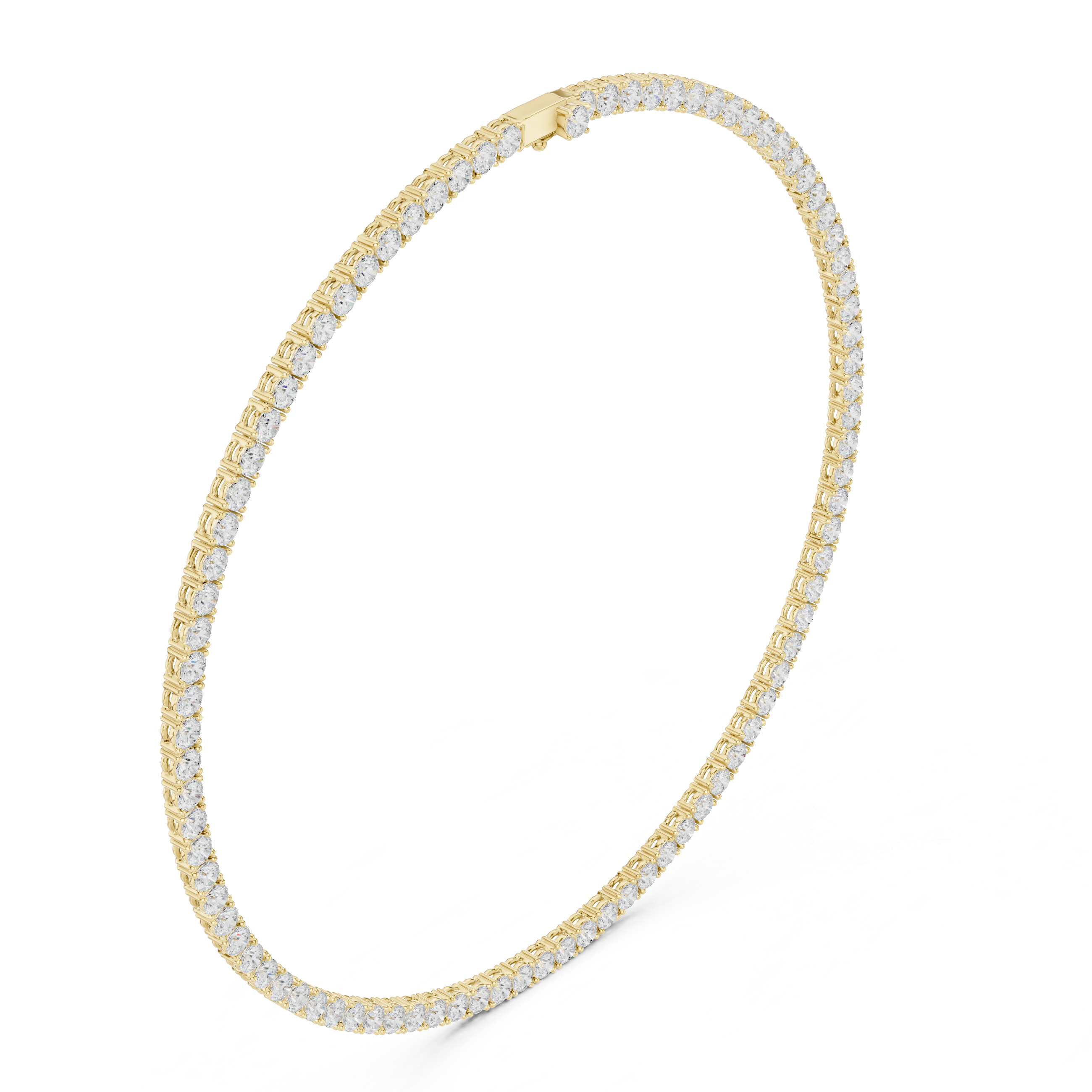 Round Cut Diamond Tennis Necklace