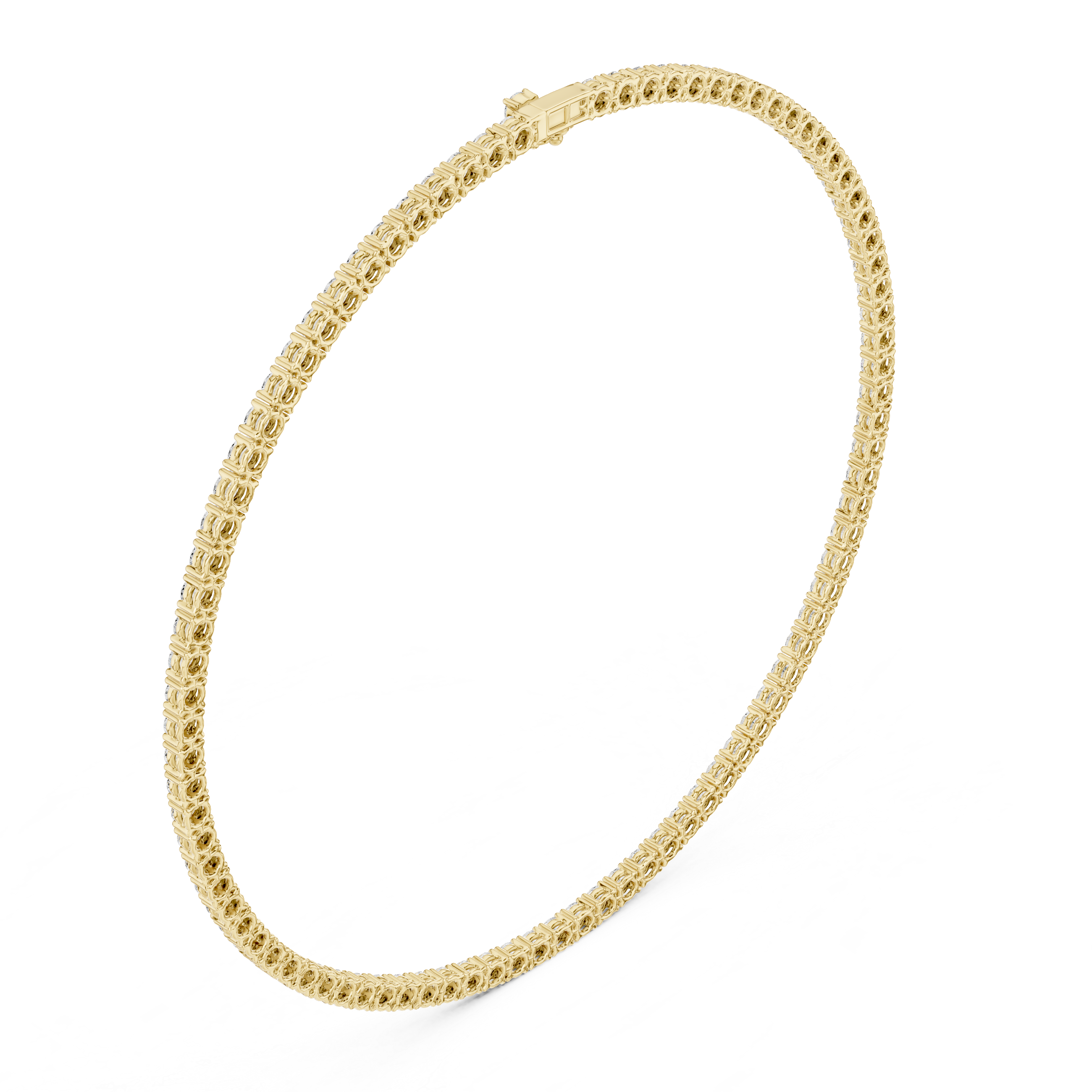 Round Cut Diamond Tennis Necklace