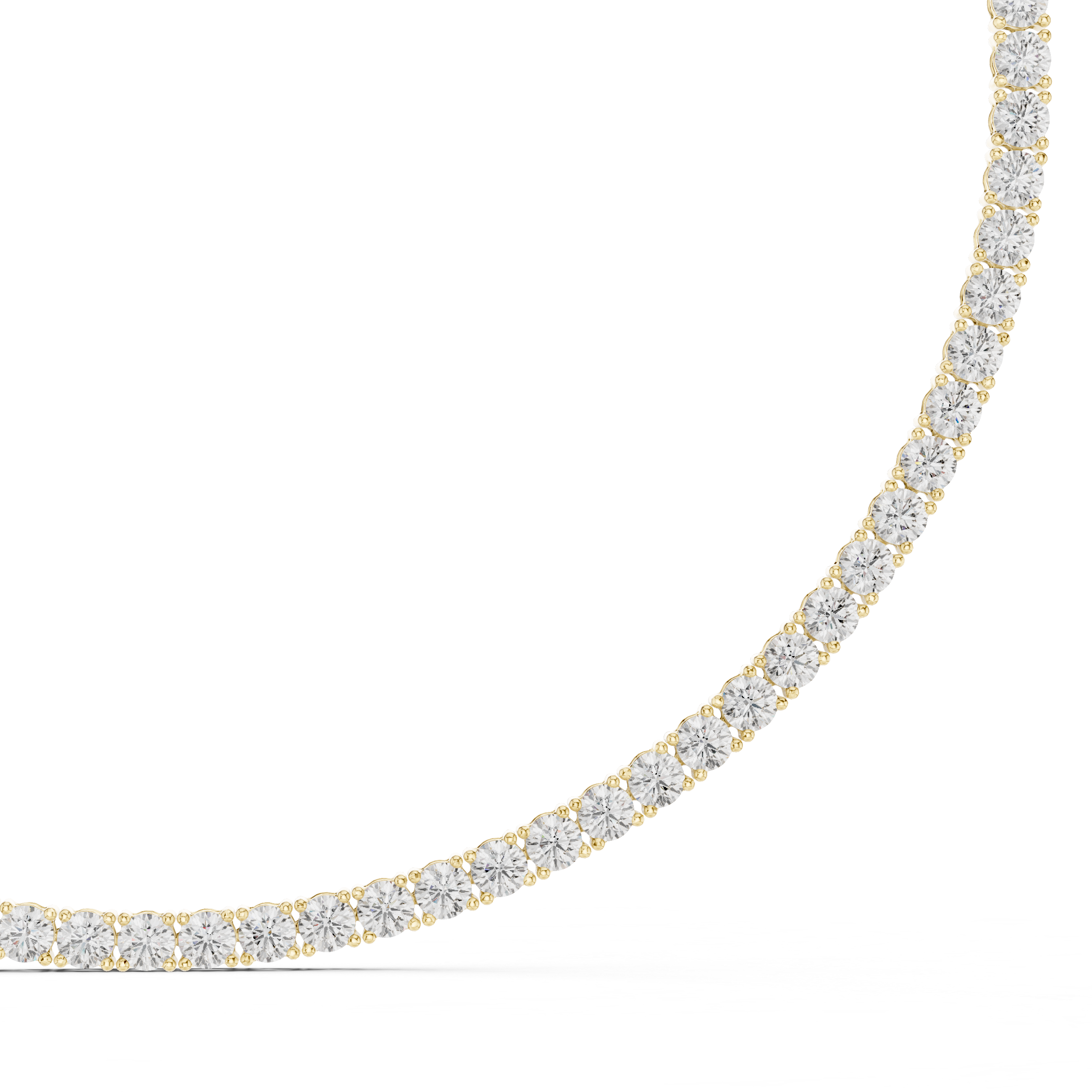 Round Cut Diamond Tennis Necklace