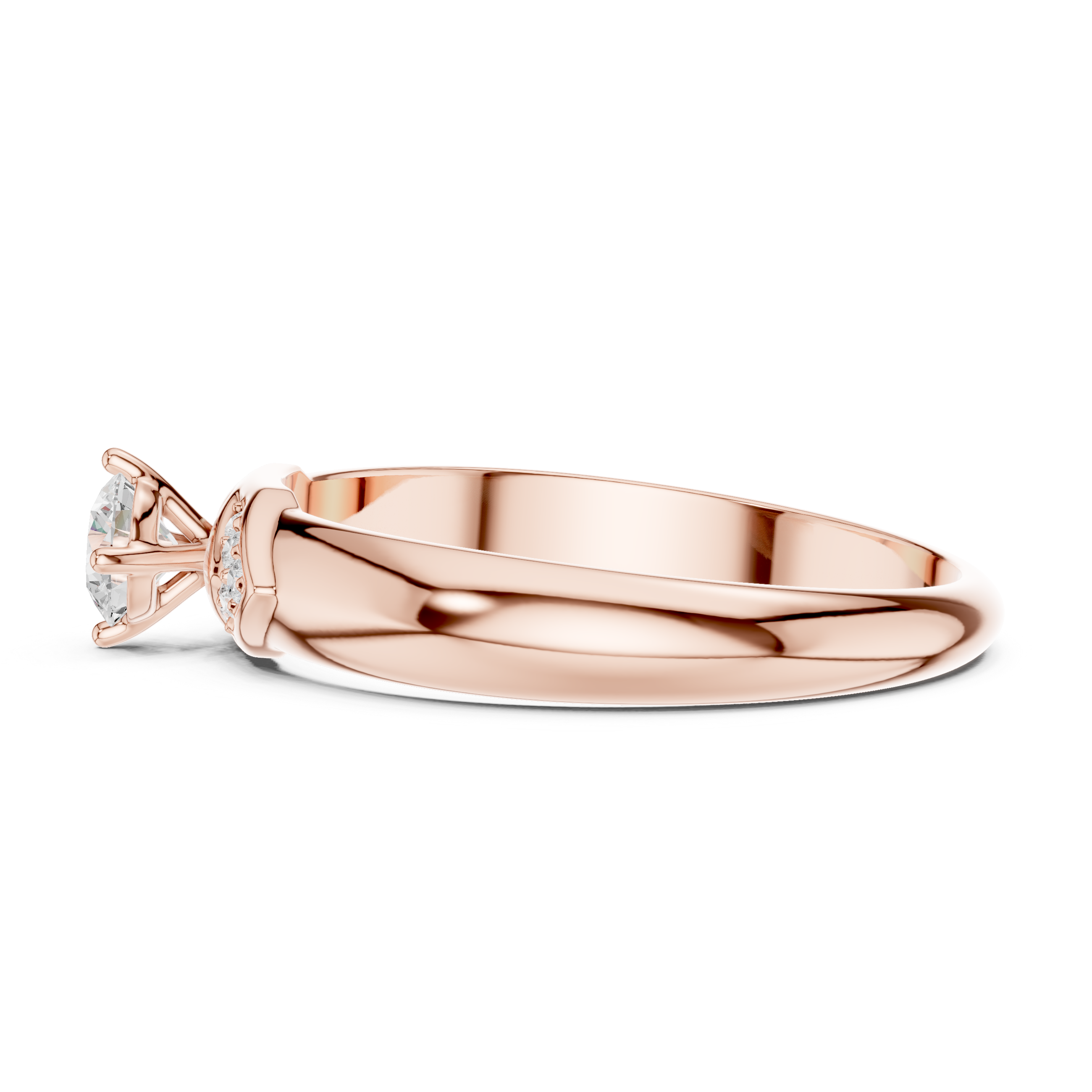 Vintage Inspired Diamond Engagement Ring with Pavé Accents – Round Solitaire Promise Ring