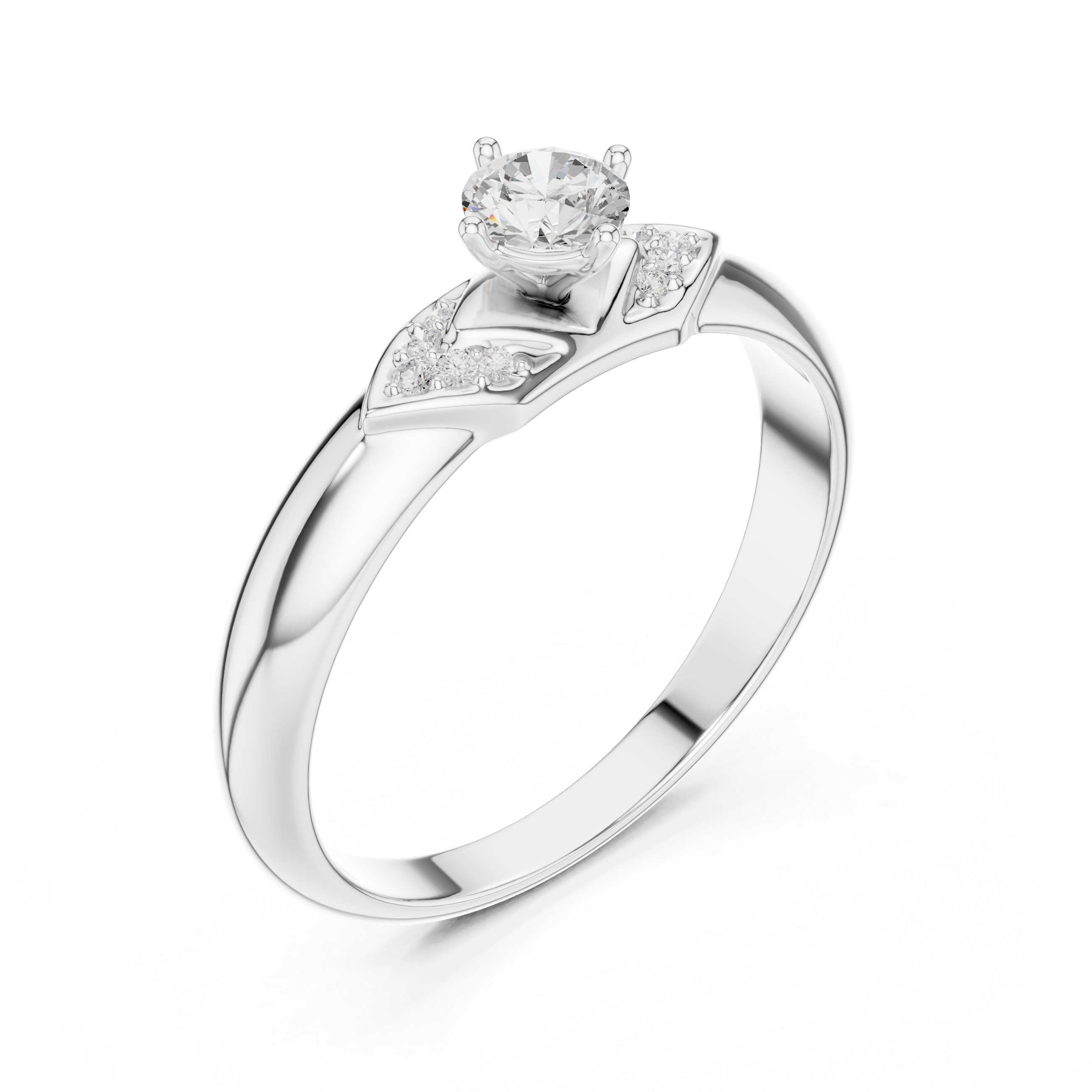 Vintage Inspired Diamond Engagement Ring with Pavé Accents – Round Solitaire Promise Ring