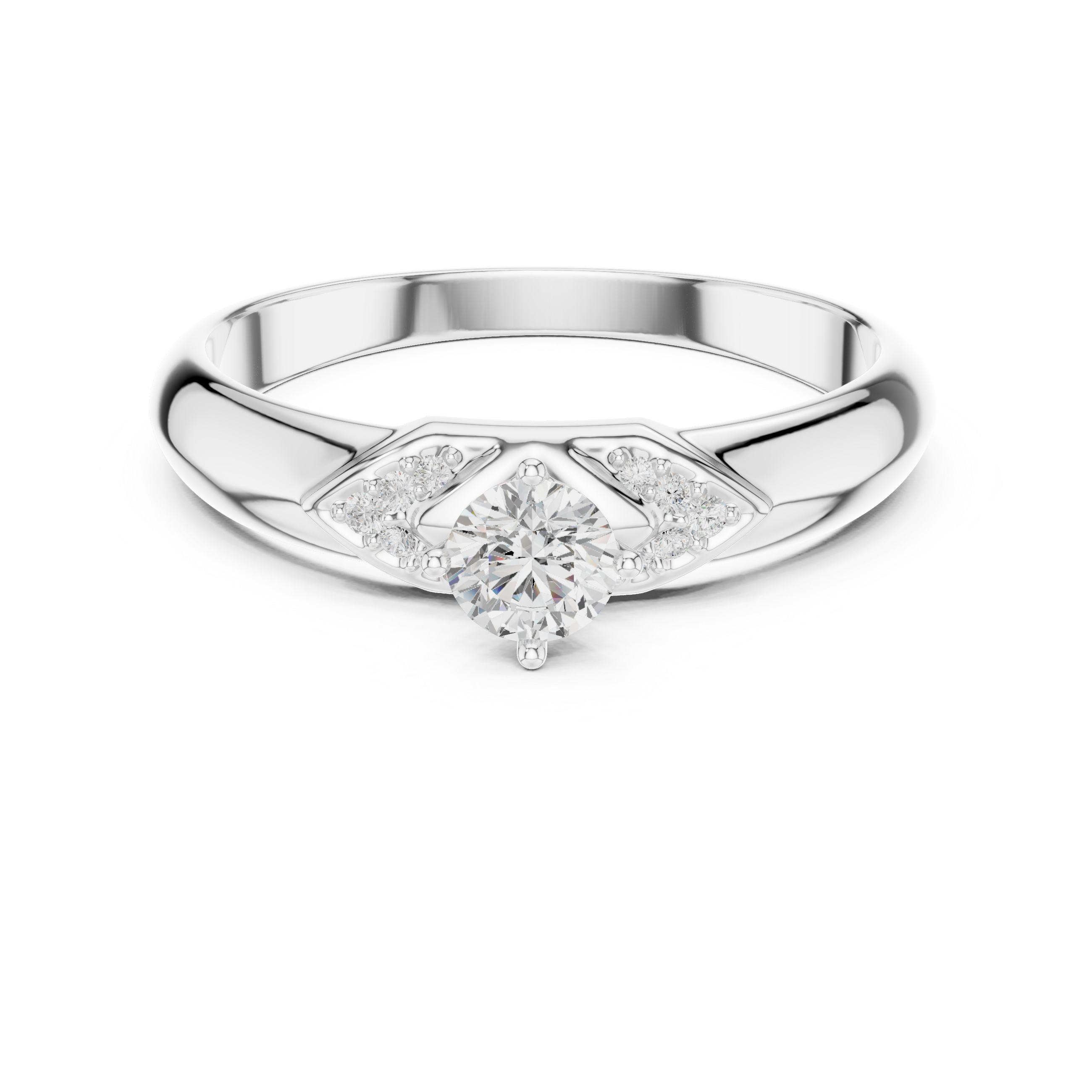 Vintage Inspired Diamond Engagement Ring with Pavé Accents – Round Solitaire Promise Ring