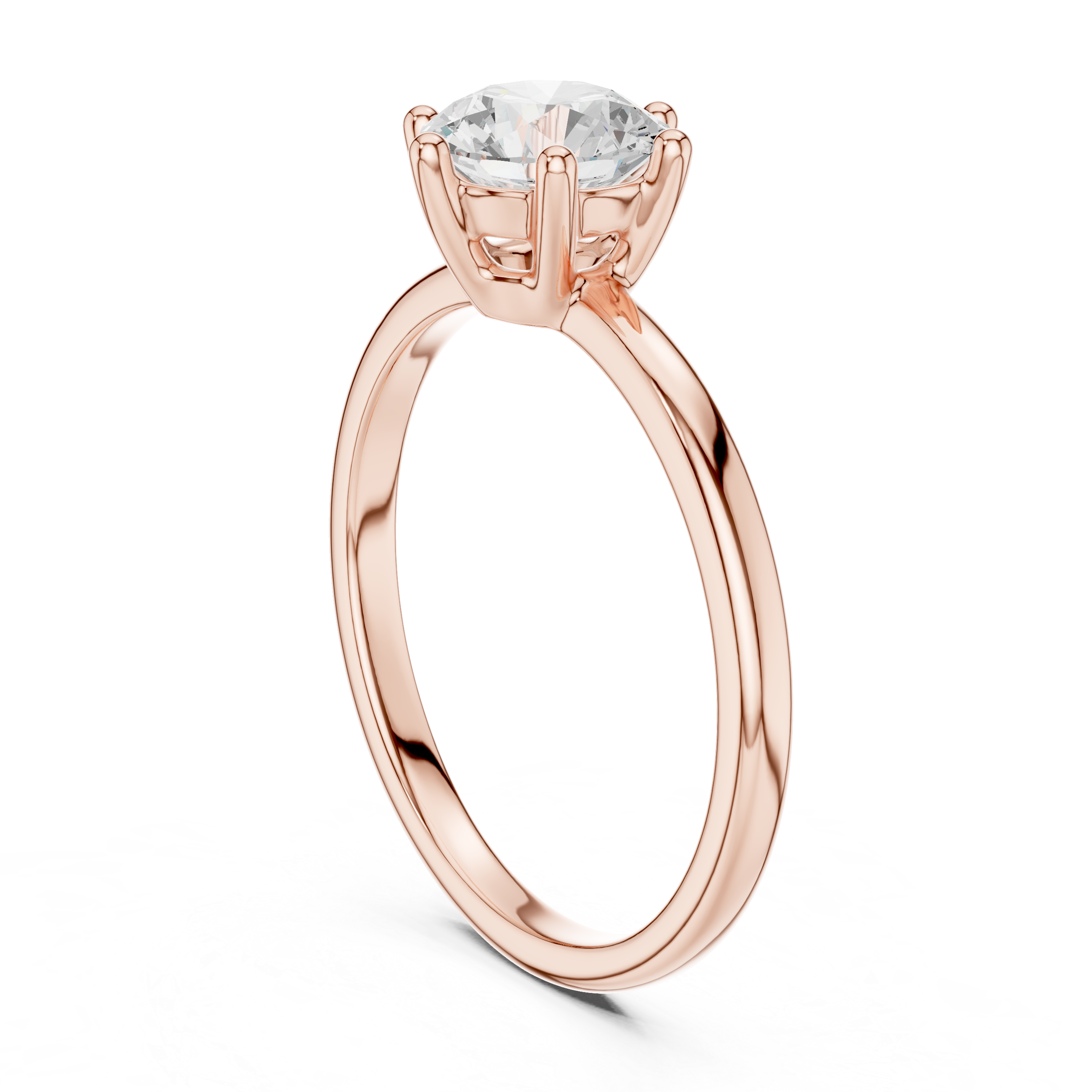 Classic Round Solitaire Engagement Ring – 1 Carat Six Prong Diamond Ring
