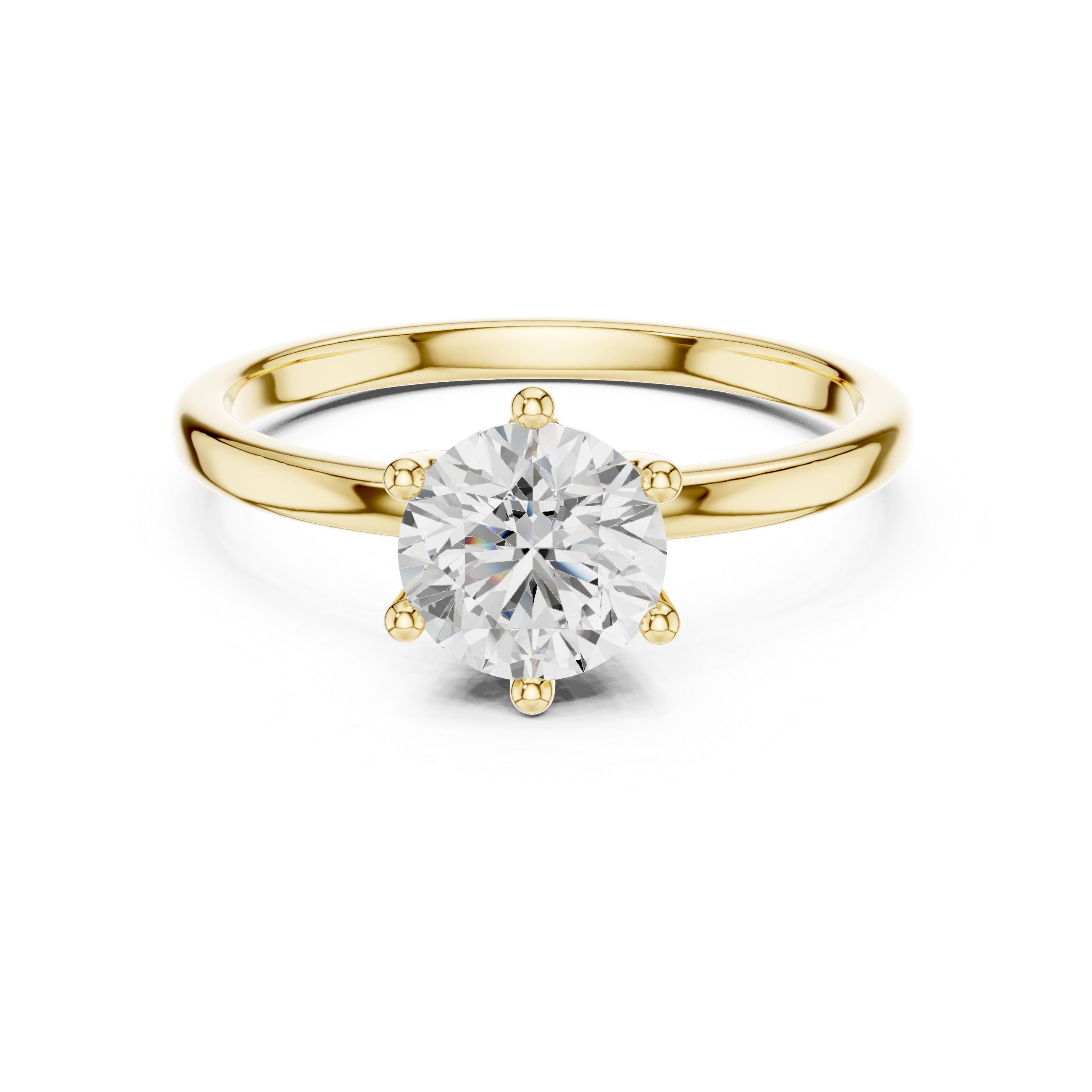 Classic Round Solitaire Engagement Ring – 1 Carat Six Prong Diamond Ring