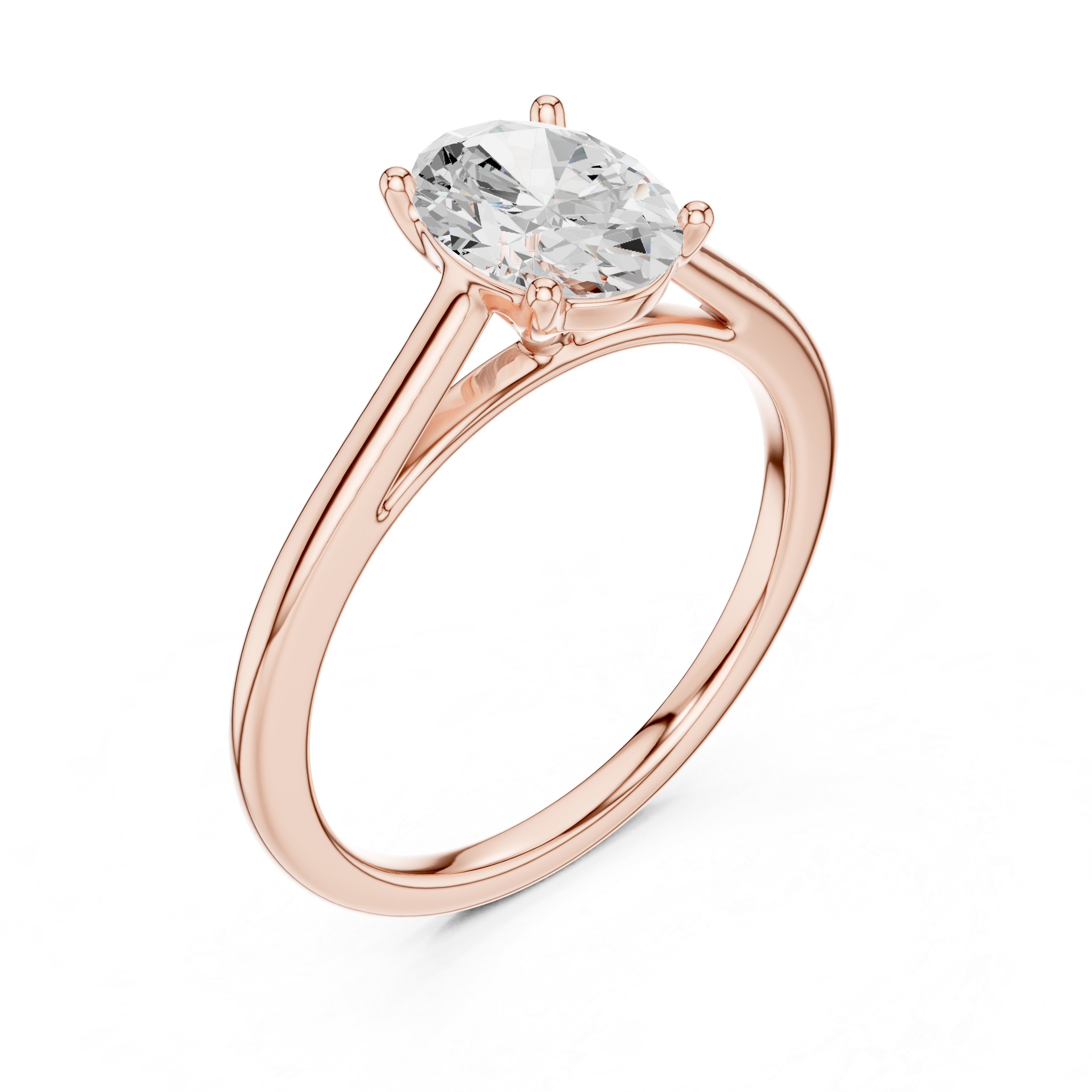 Oval Solitaire Engagement Ring – Classic Four Prong Diamond Ring