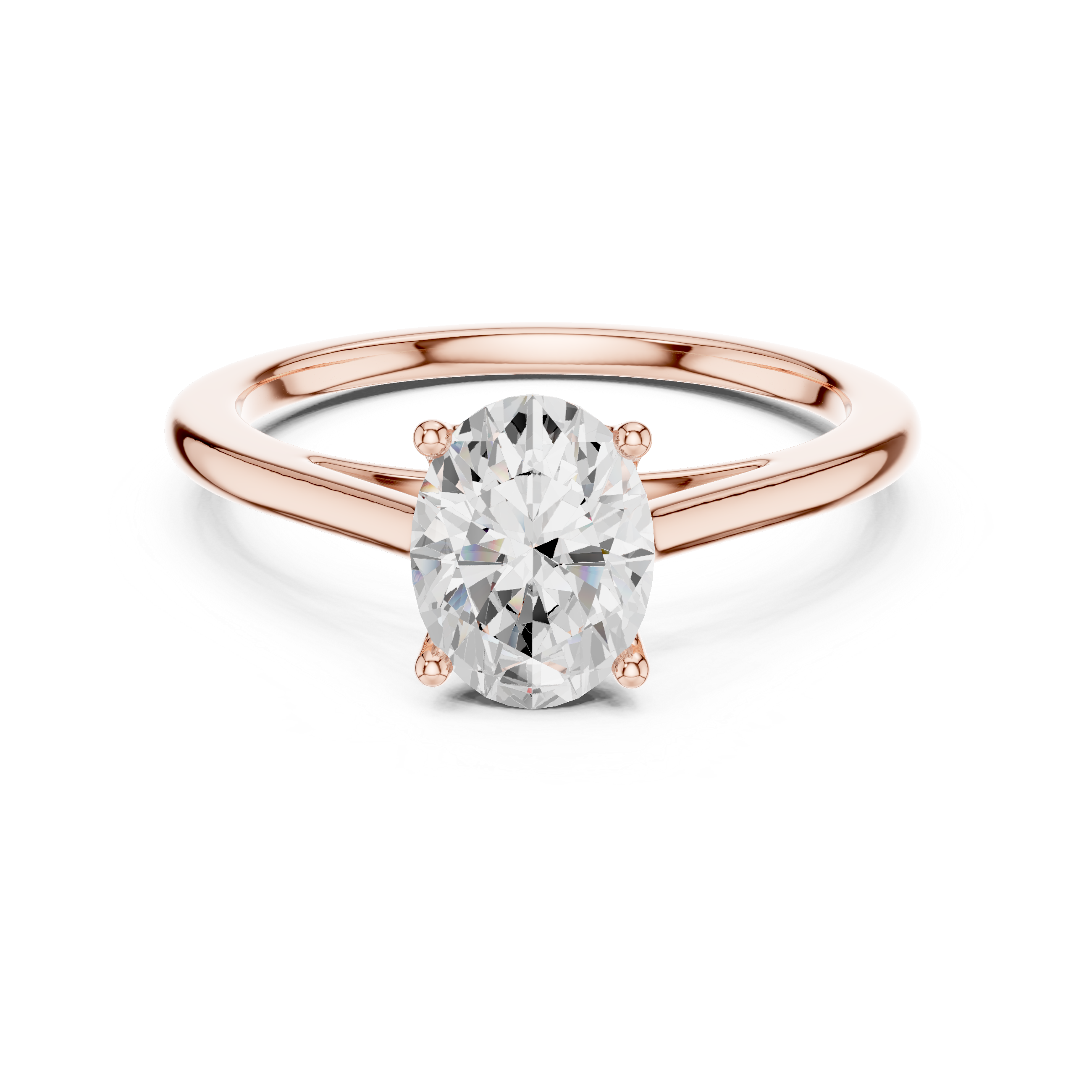 Oval Solitaire Engagement Ring – Classic Four Prong Diamond Ring