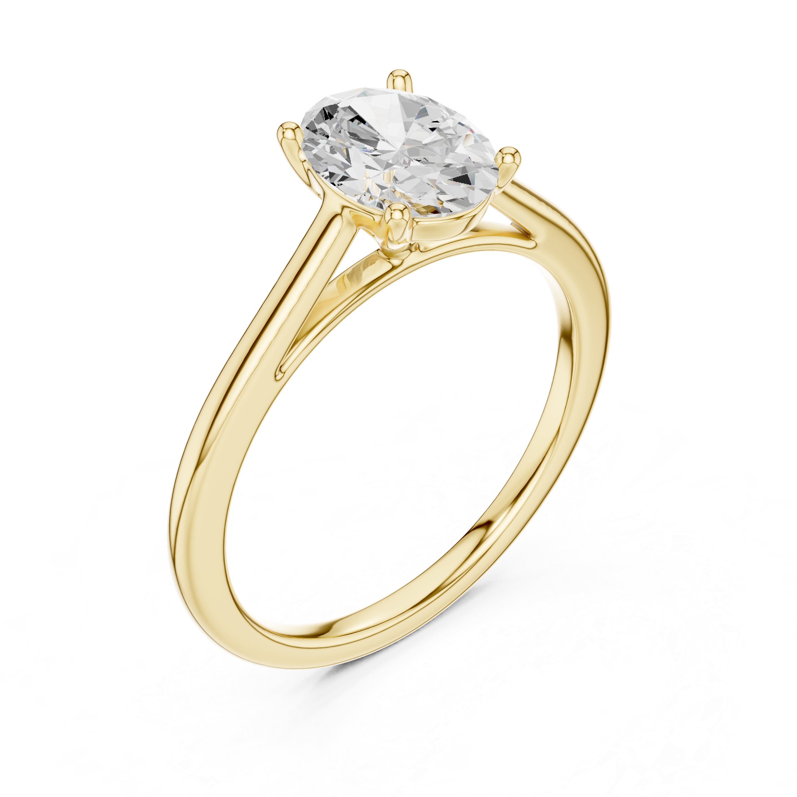 Oval Solitaire Engagement Ring – Classic Four Prong Diamond Ring