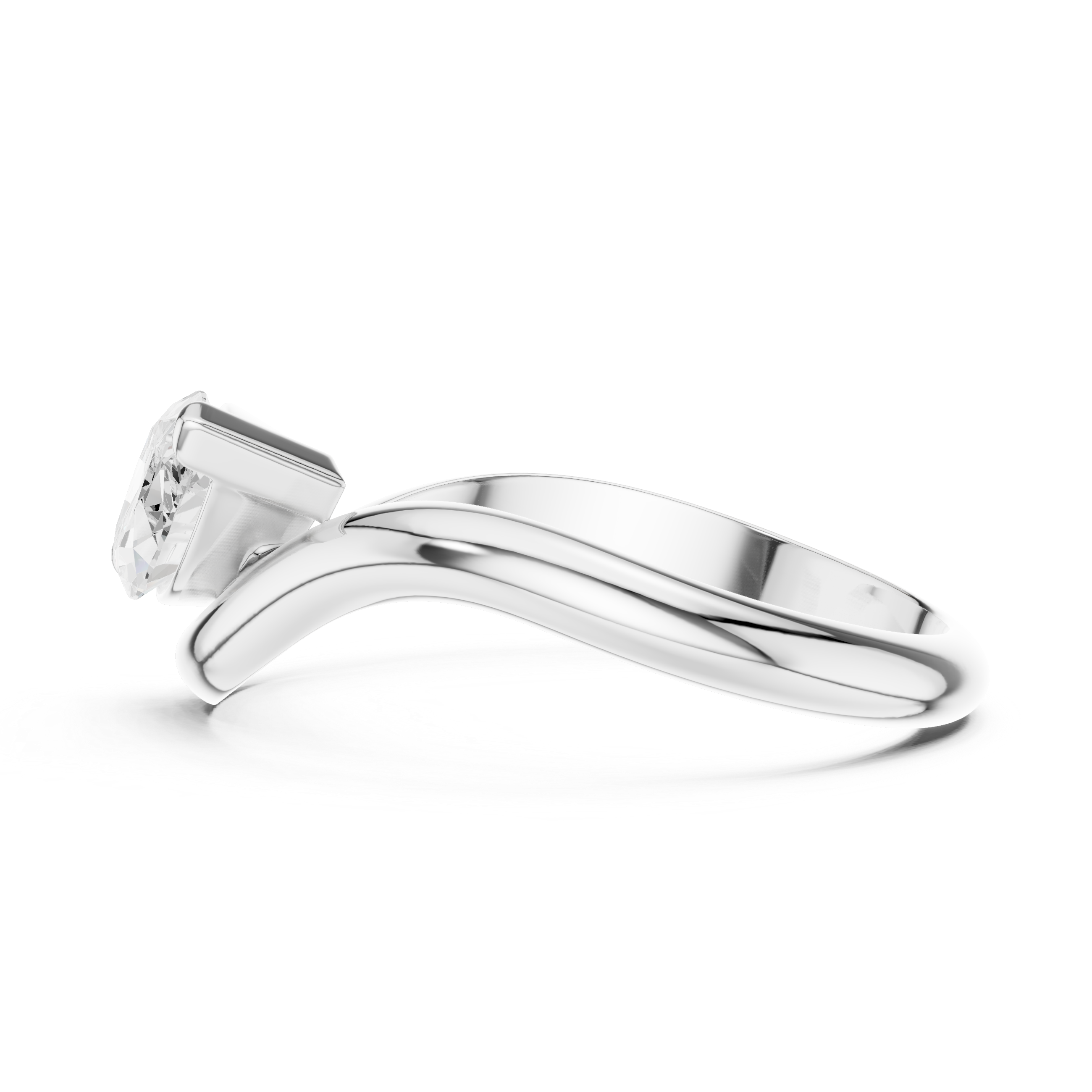 Marquise Diamond Bypass Ring – Modern Solitaire Statement Ring
