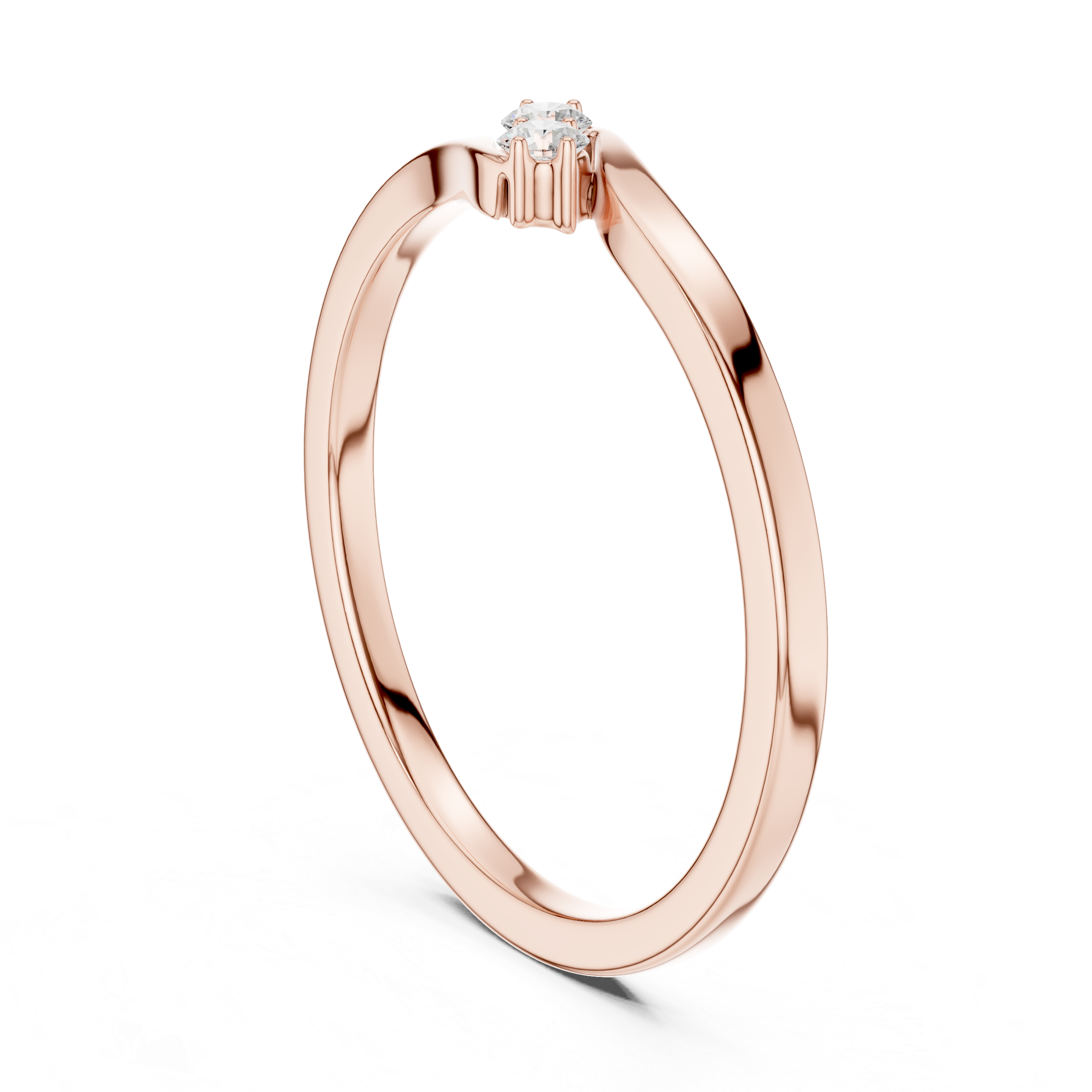 Two Stone Diamond Bypass Ring