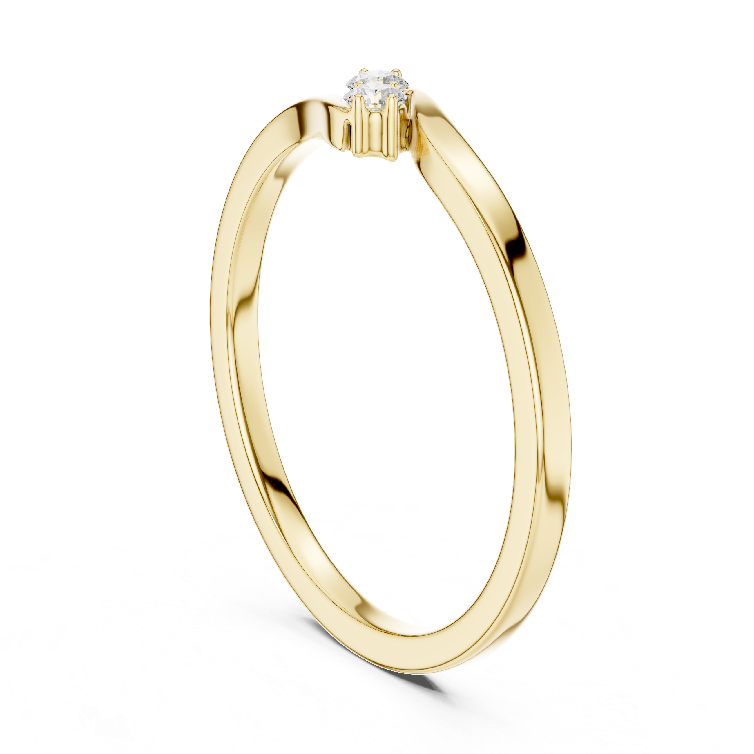 Two Stone Diamond Bypass Ring