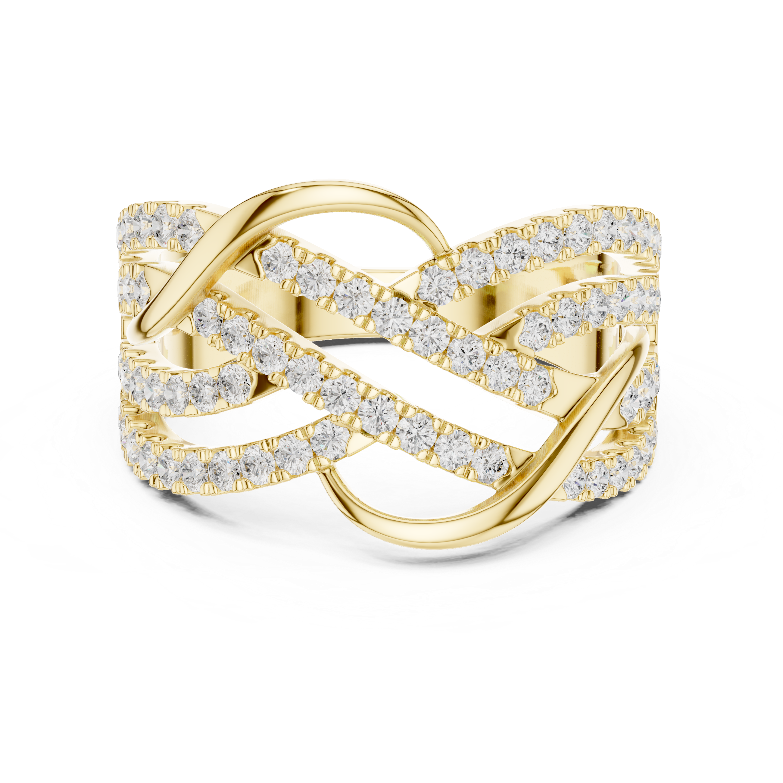Infinity Crisscross Diamond Wide Band Ring