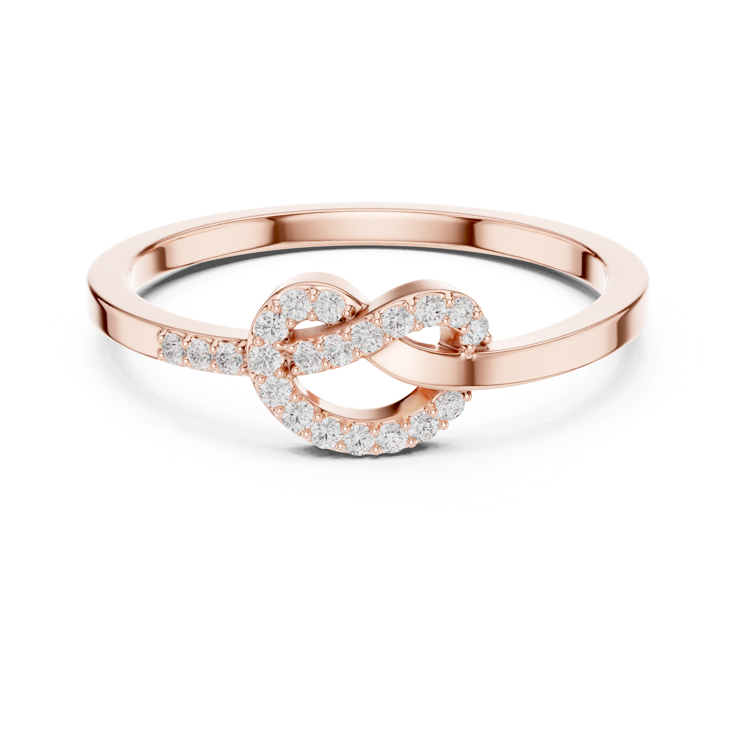 Infinity Knot Diamond Ring – Pavé Set Open Loop Promise Ring