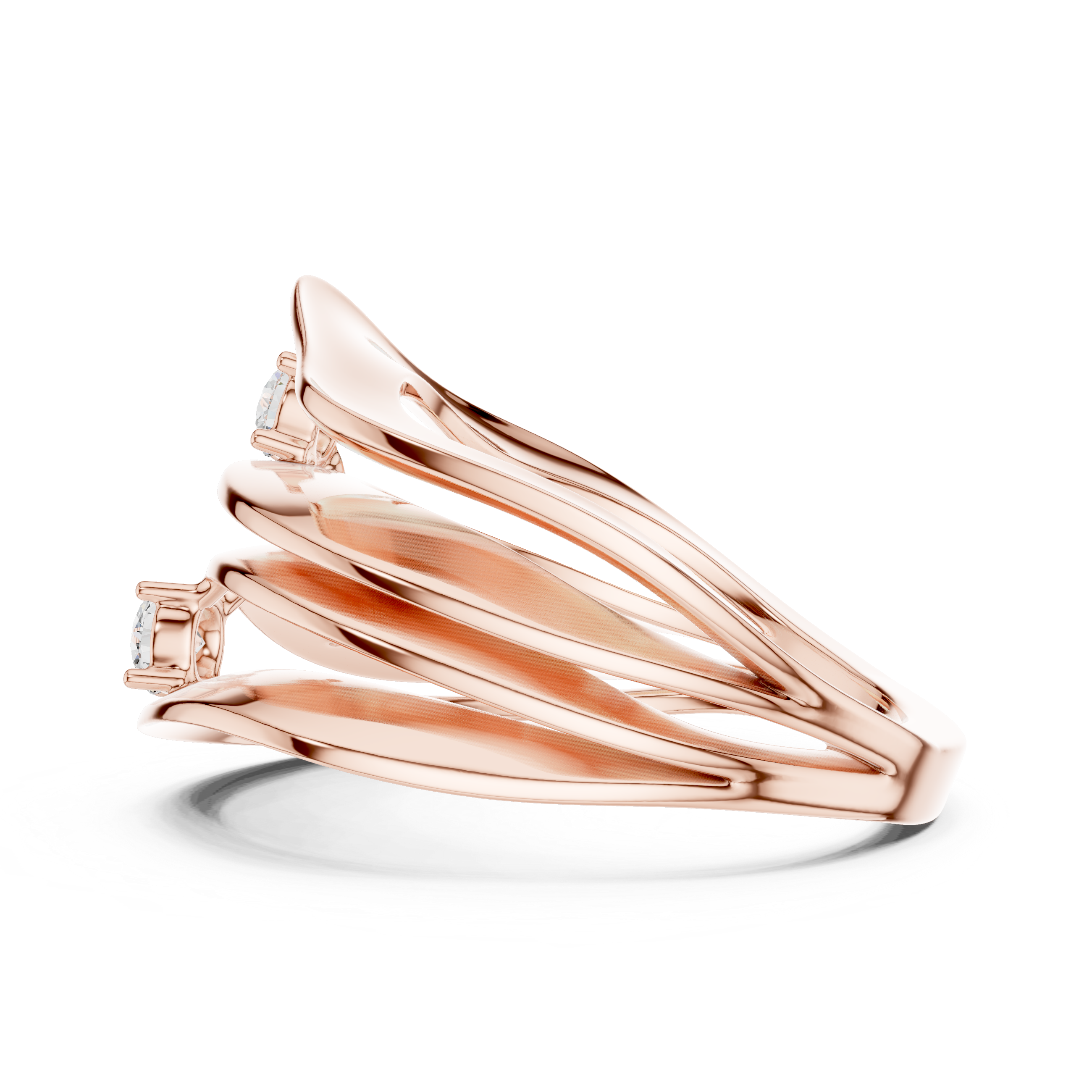 Triple Diamond Multi-Layer Wrap Ring – Contemporary Statement Ring
