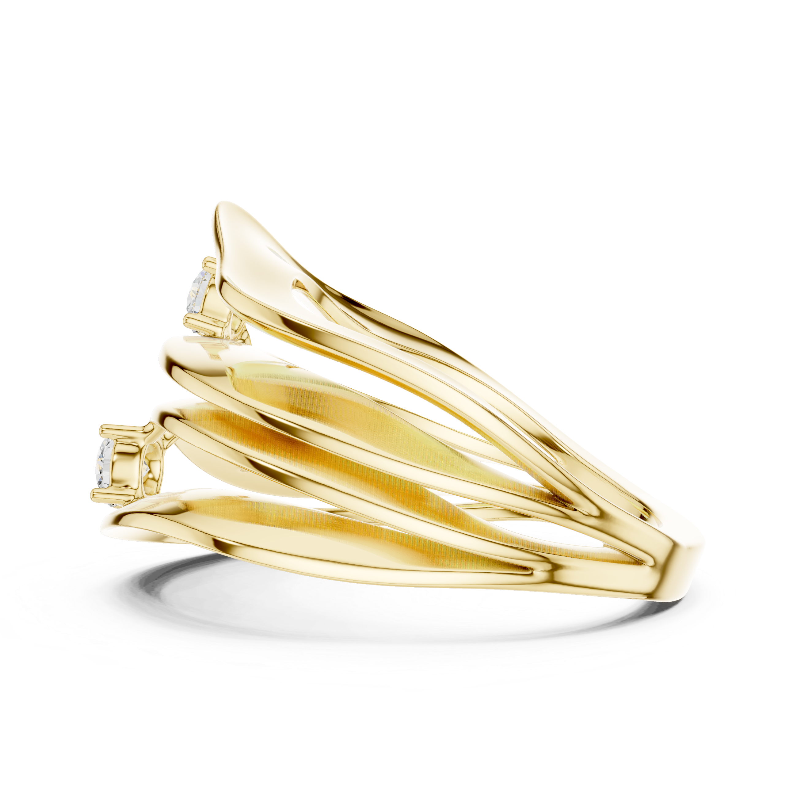 Triple Diamond Multi-Layer Wrap Ring – Contemporary Statement Ring