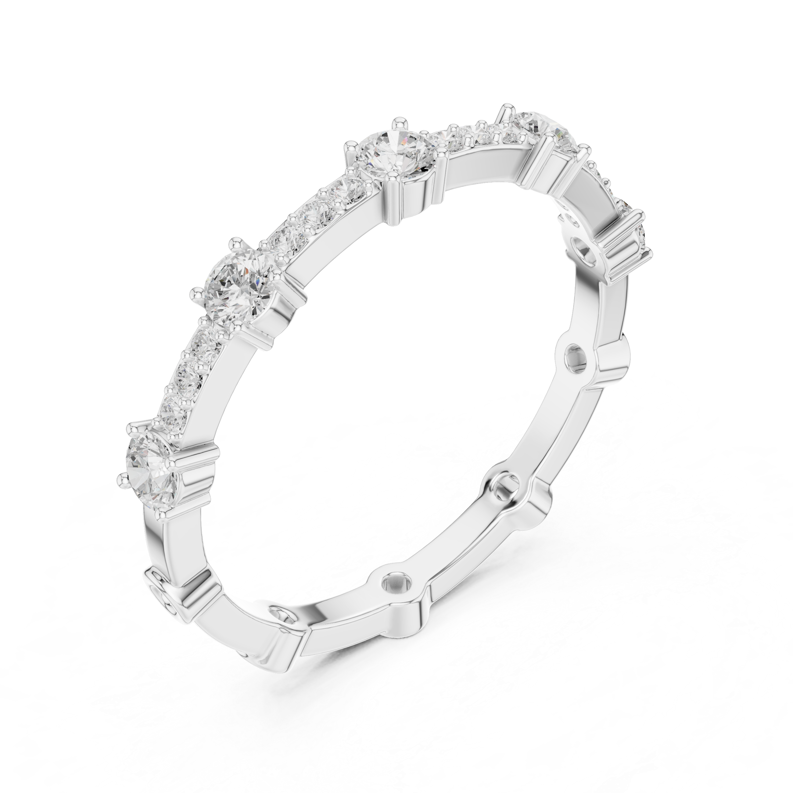 Round Diamond Eternity Ring – Shared Prong Anniversary Band