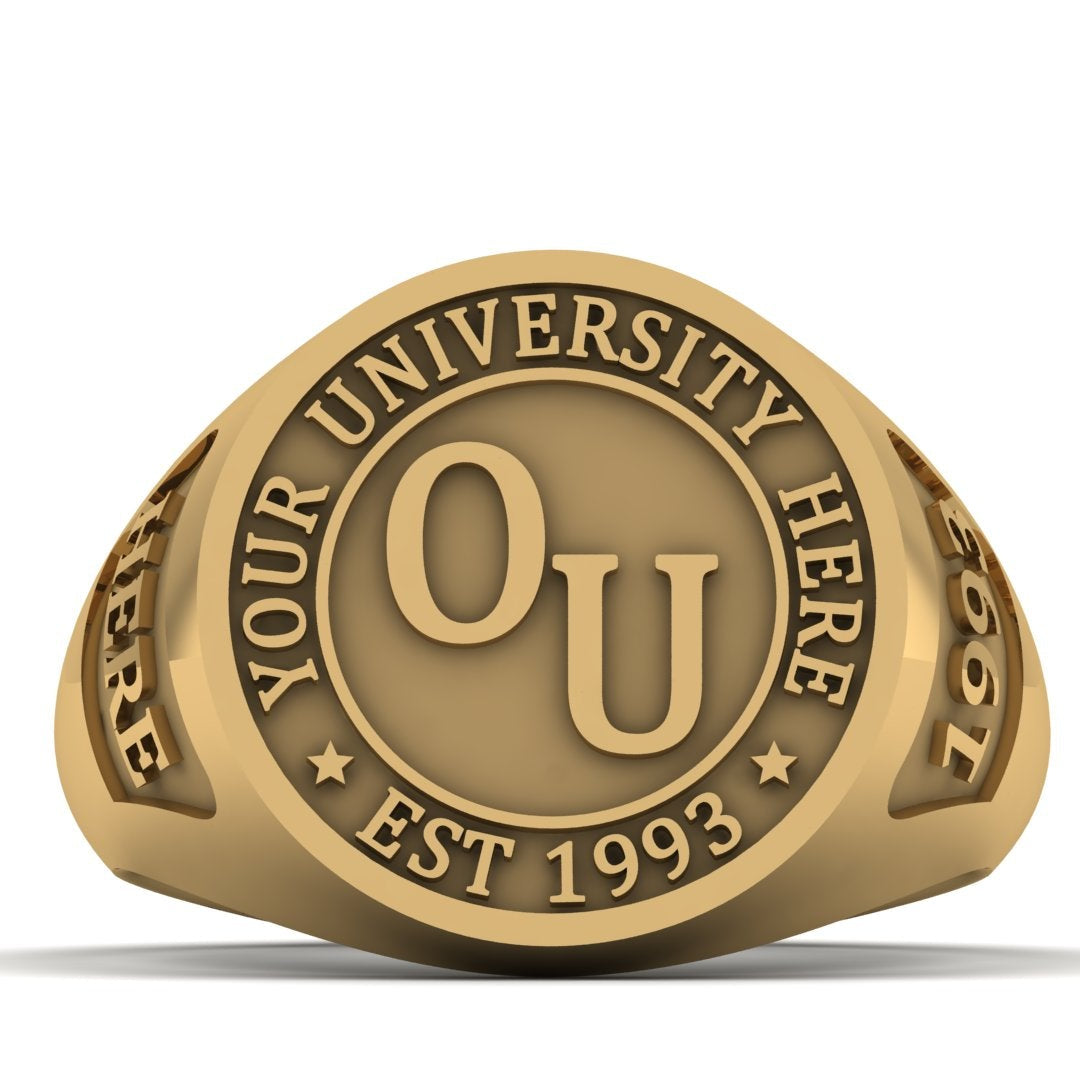 Custom University Ring – Unisex Round Face