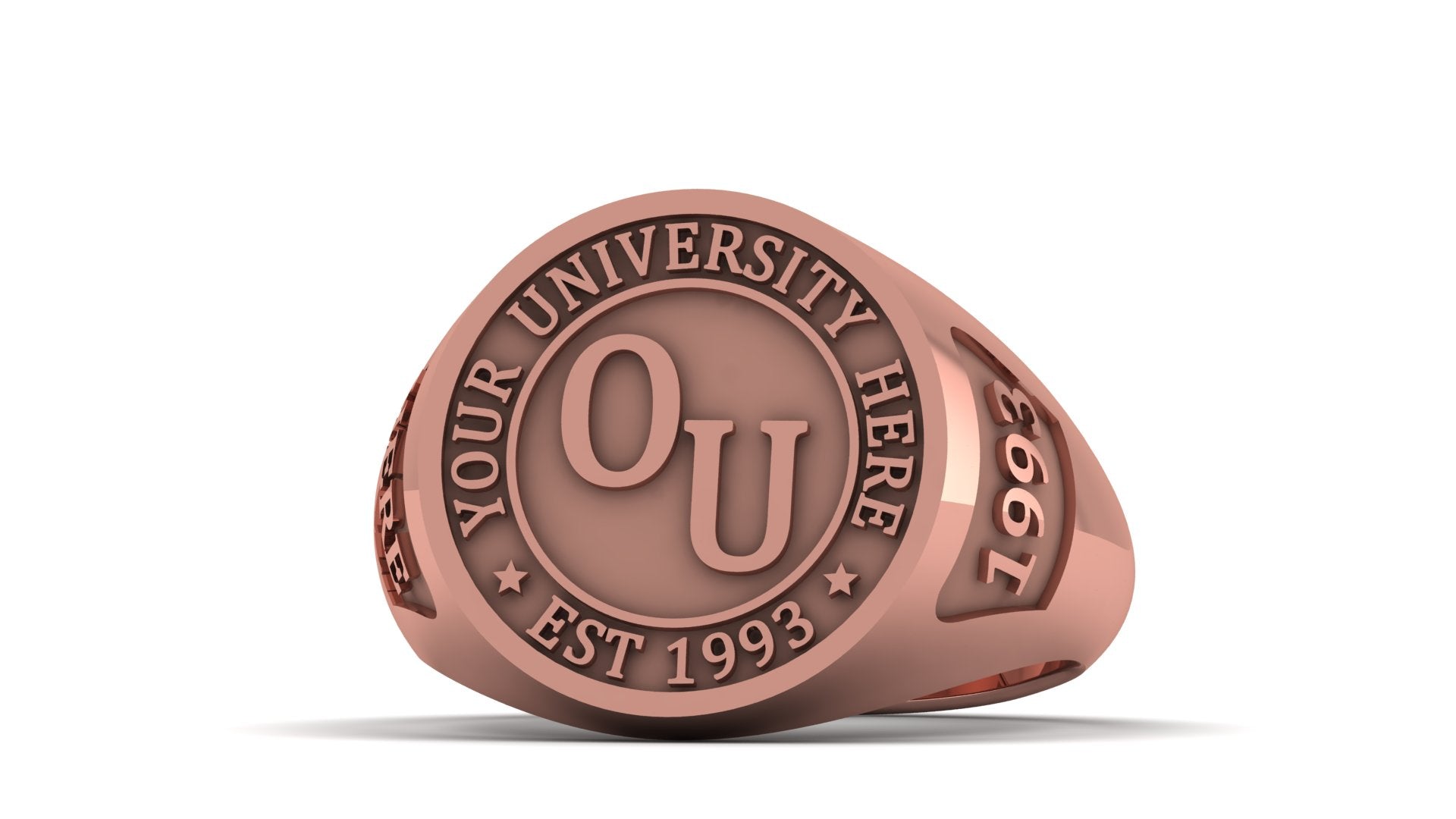 Custom University Ring – Unisex Round Face