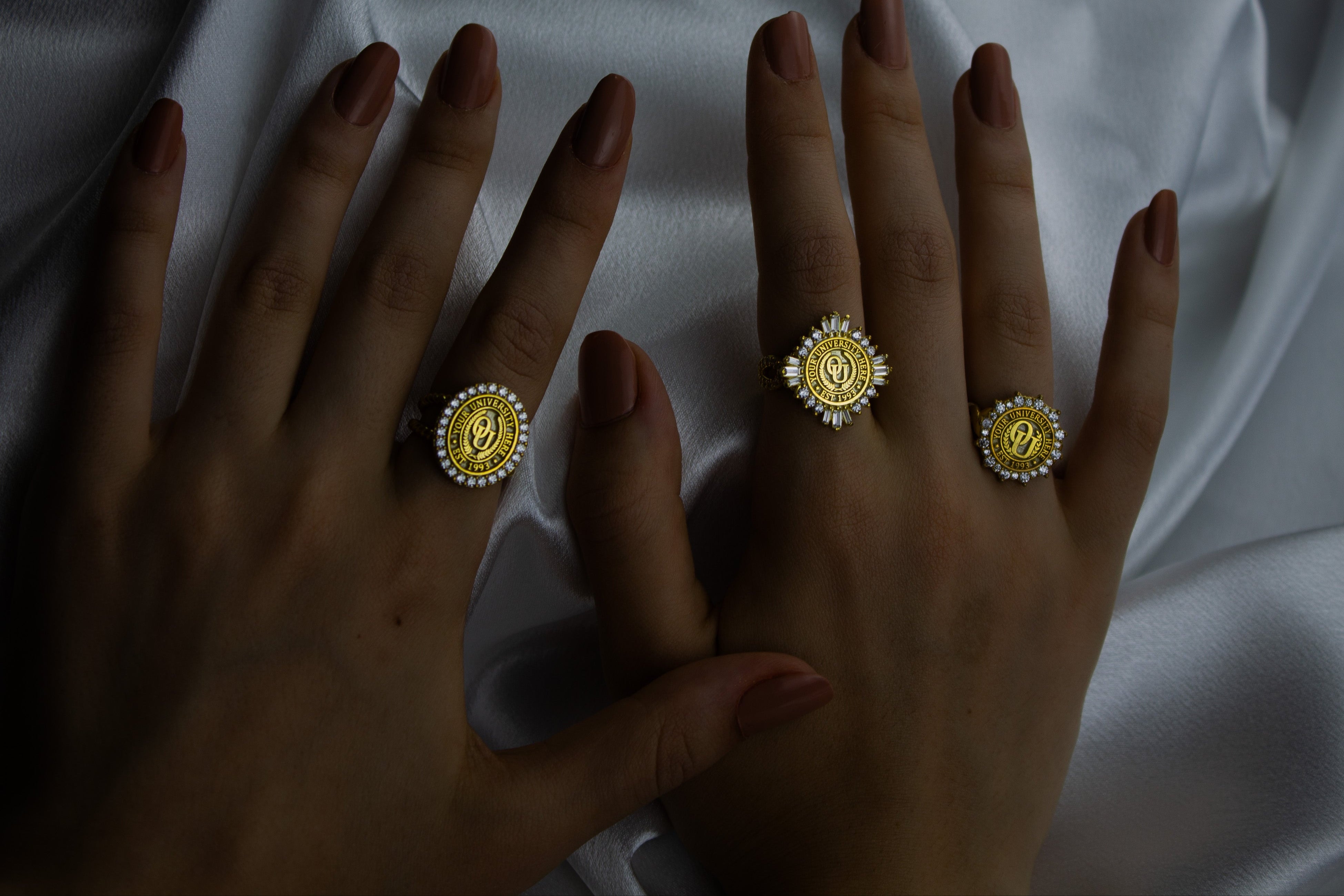 Custom Graduation Ring | Solid Gold & Sterling Silver University Keepsake