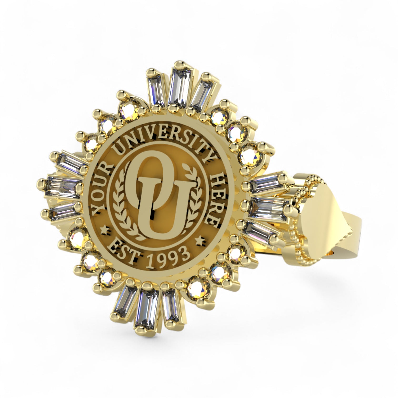 Custom Graduation Ring | Solid Gold & Sterling Silver University Keepsake