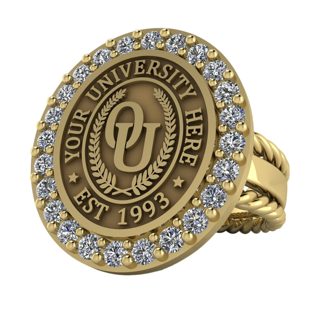 Circum Oval | Rope Edge Band Custom Collage Ring