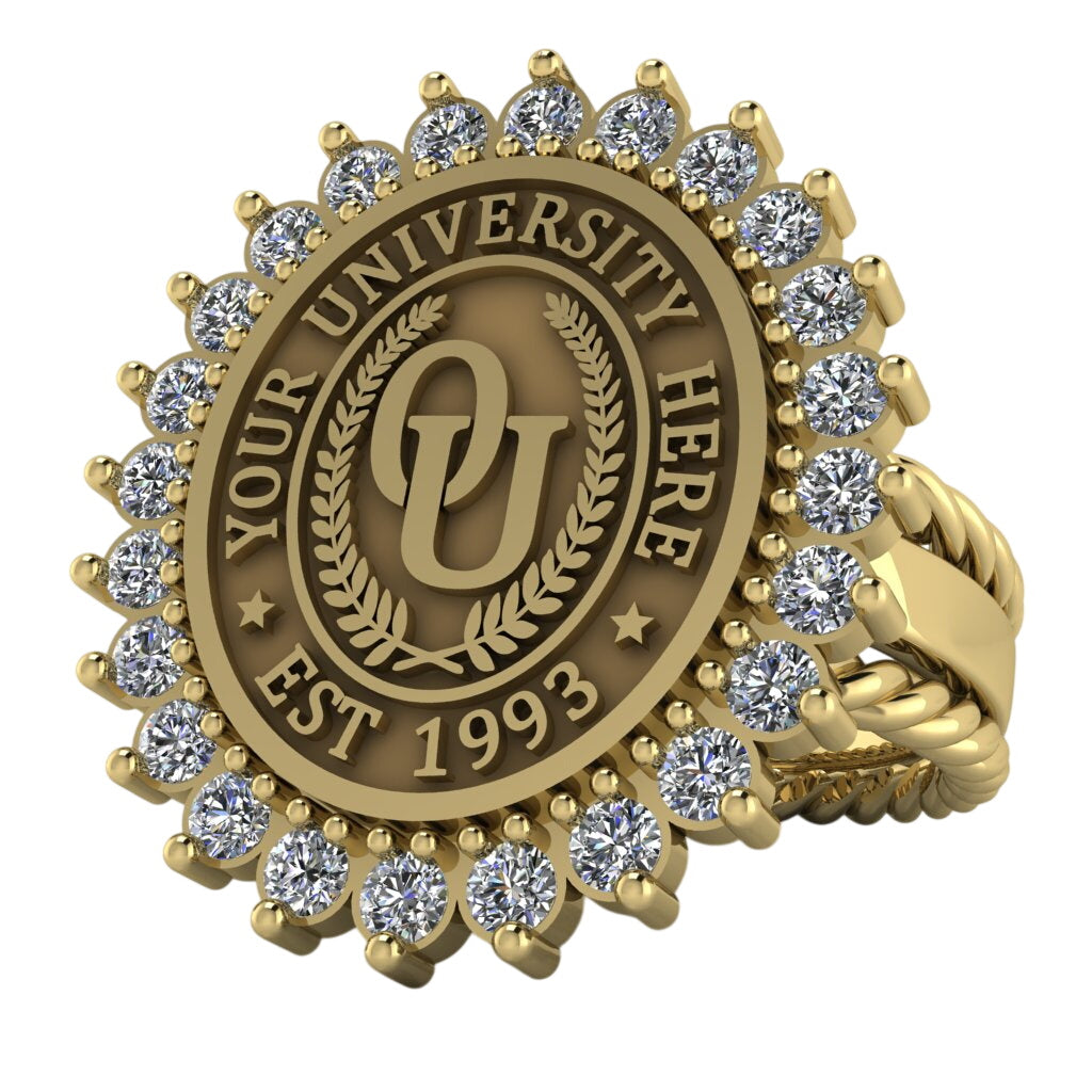 Serku Oval | Rope Edge Band Custom Collage Ring