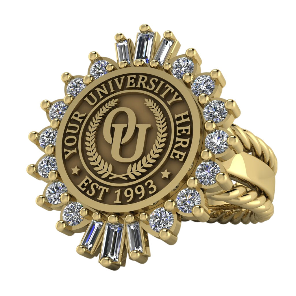 Seren | Rope Edge Band Custom Collage Ring