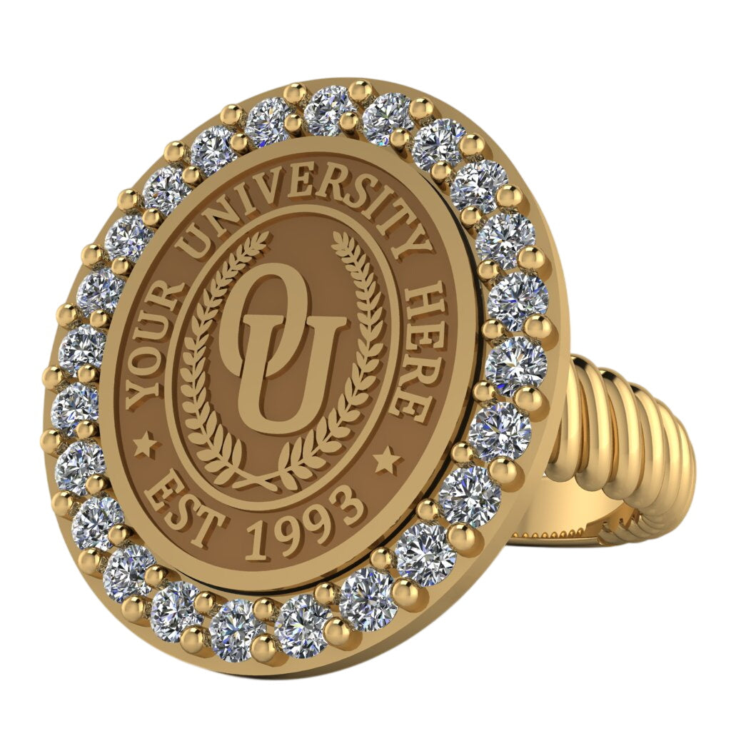 Circum Oval | Rope Core Band Custom Collage Ring