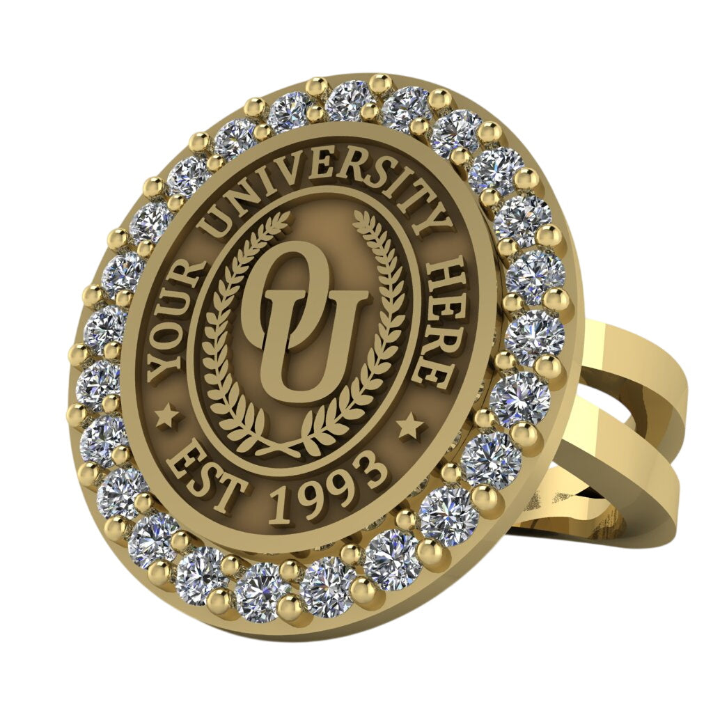 Circum Oval | Knife Edge Band Custom Collage Ring