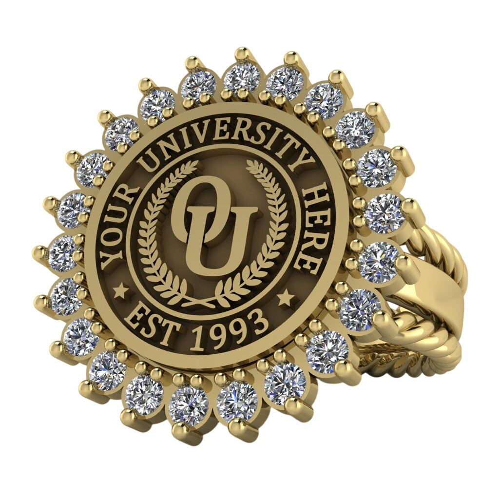 Serku | Rope Edge Band Custom Collage Ring