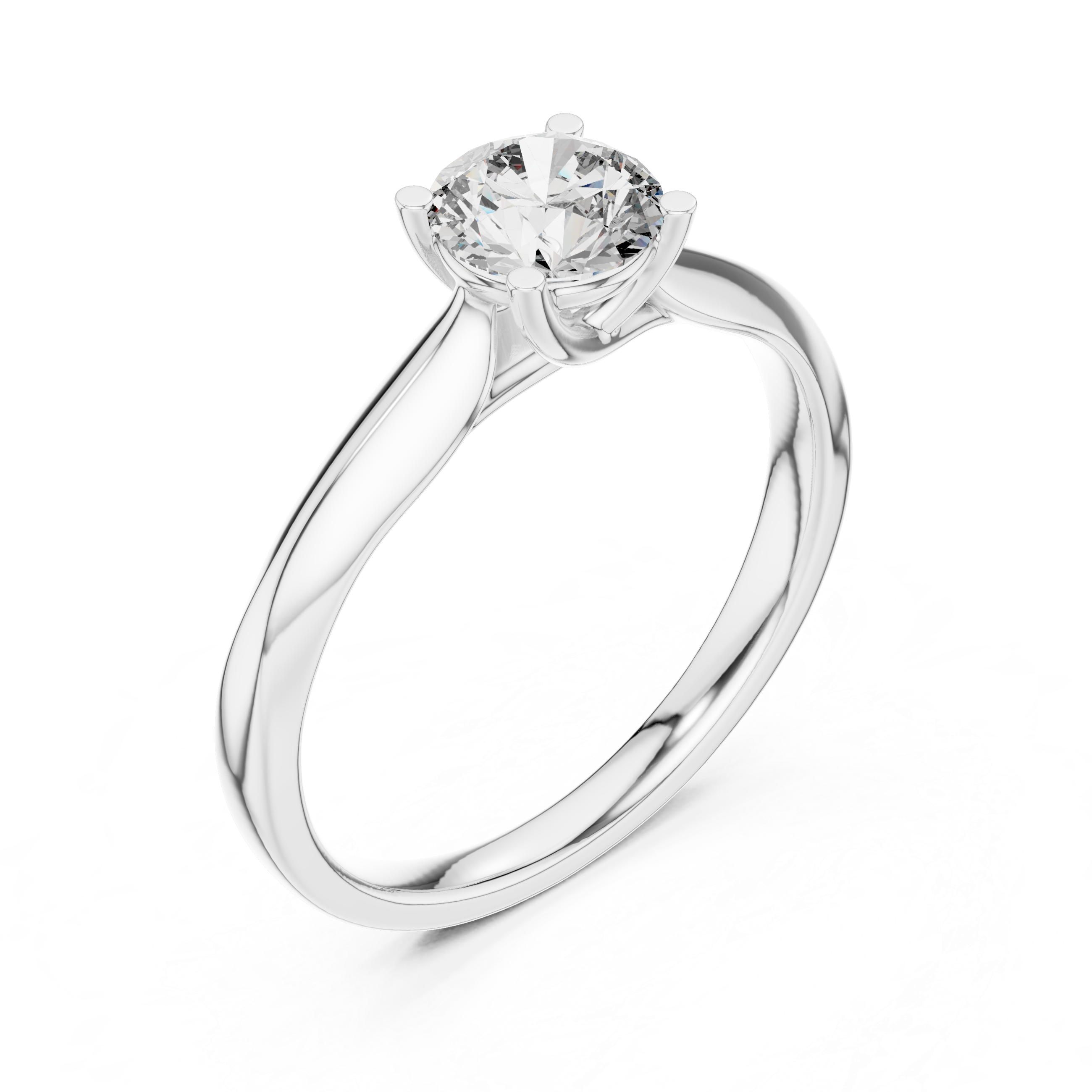 Minimalist Twisted Solitaire Engagement Ring with Round Cut Center Stone