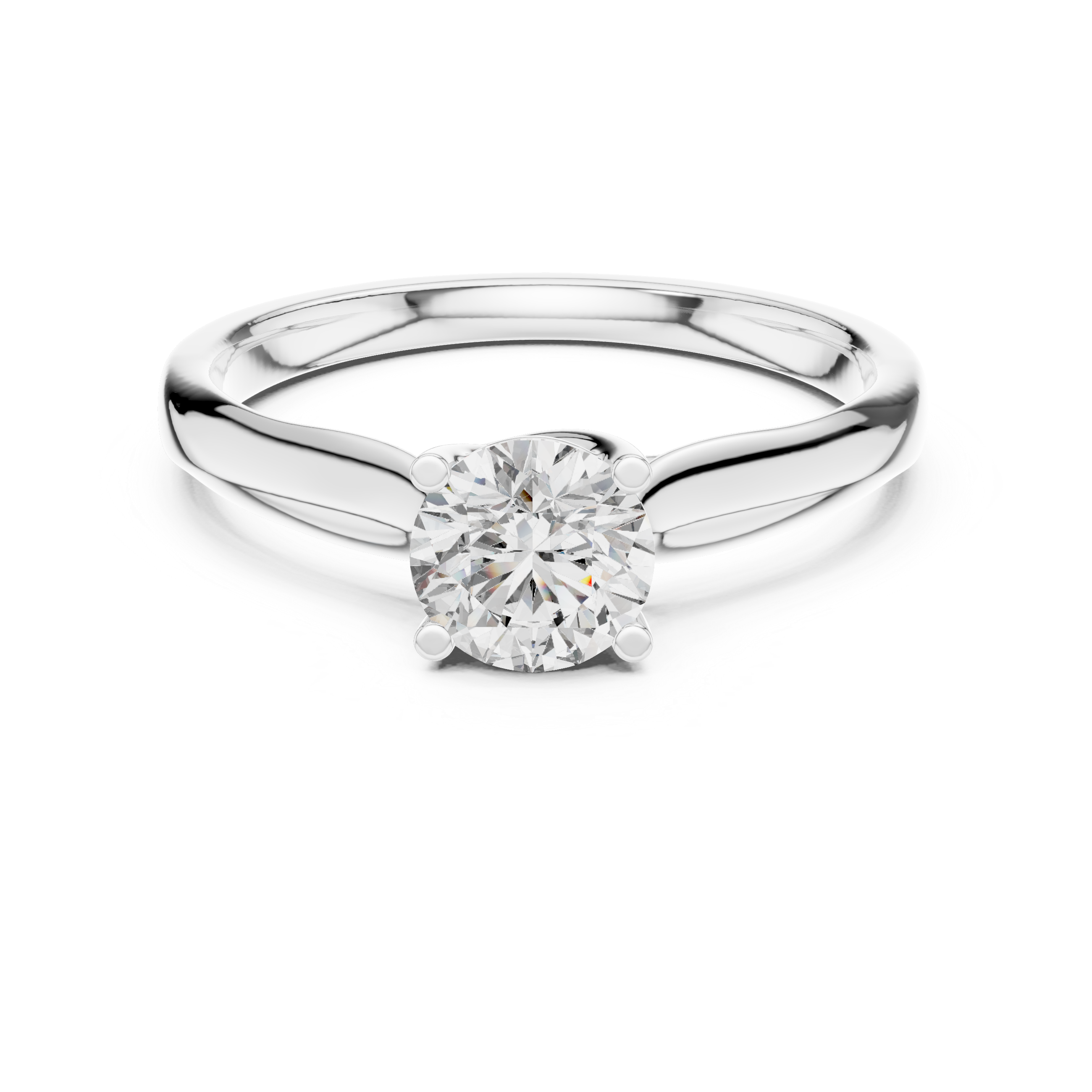 Minimalist Twisted Solitaire Engagement Ring with Round Cut Center Stone