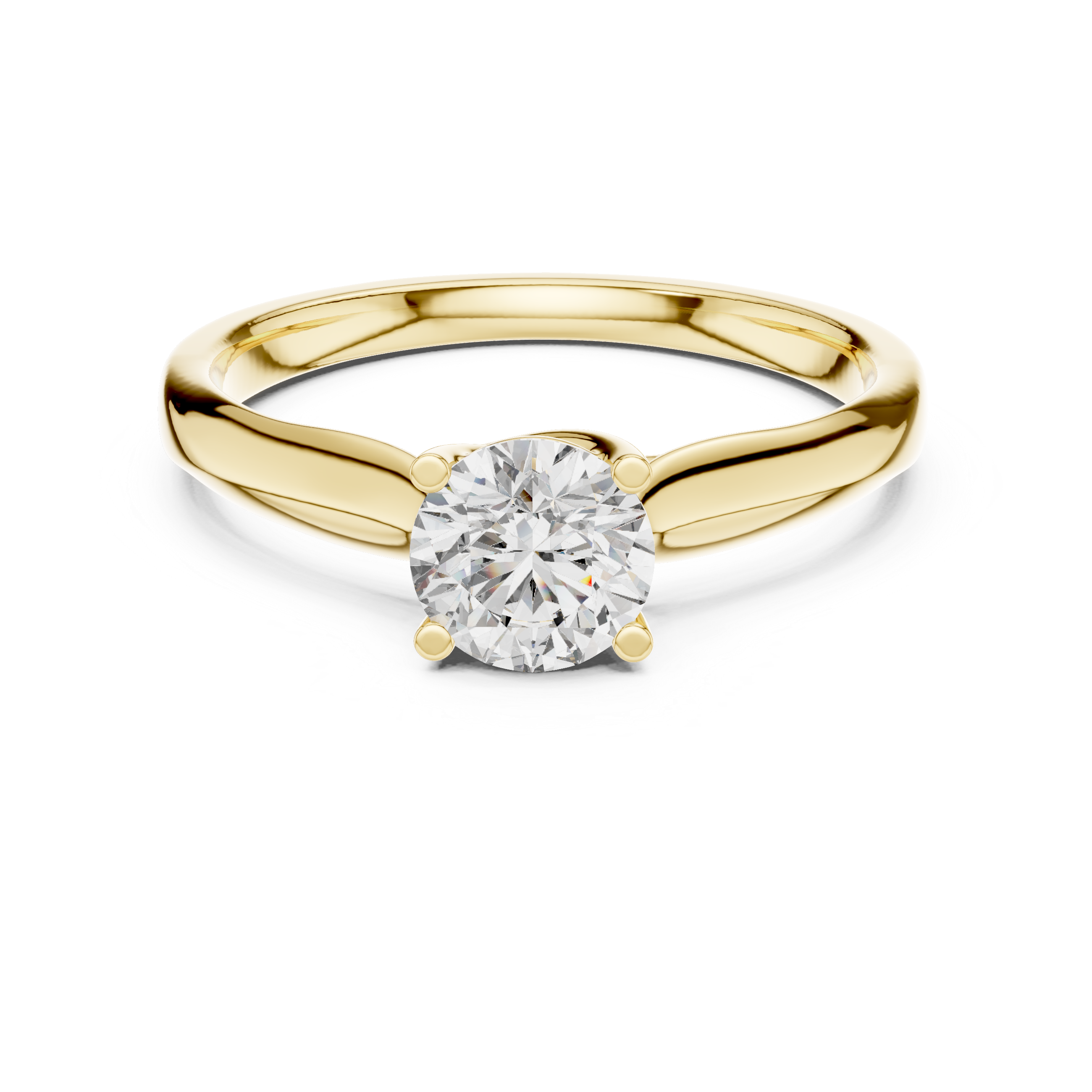 Minimalist Twisted Solitaire Engagement Ring with Round Cut Center Stone