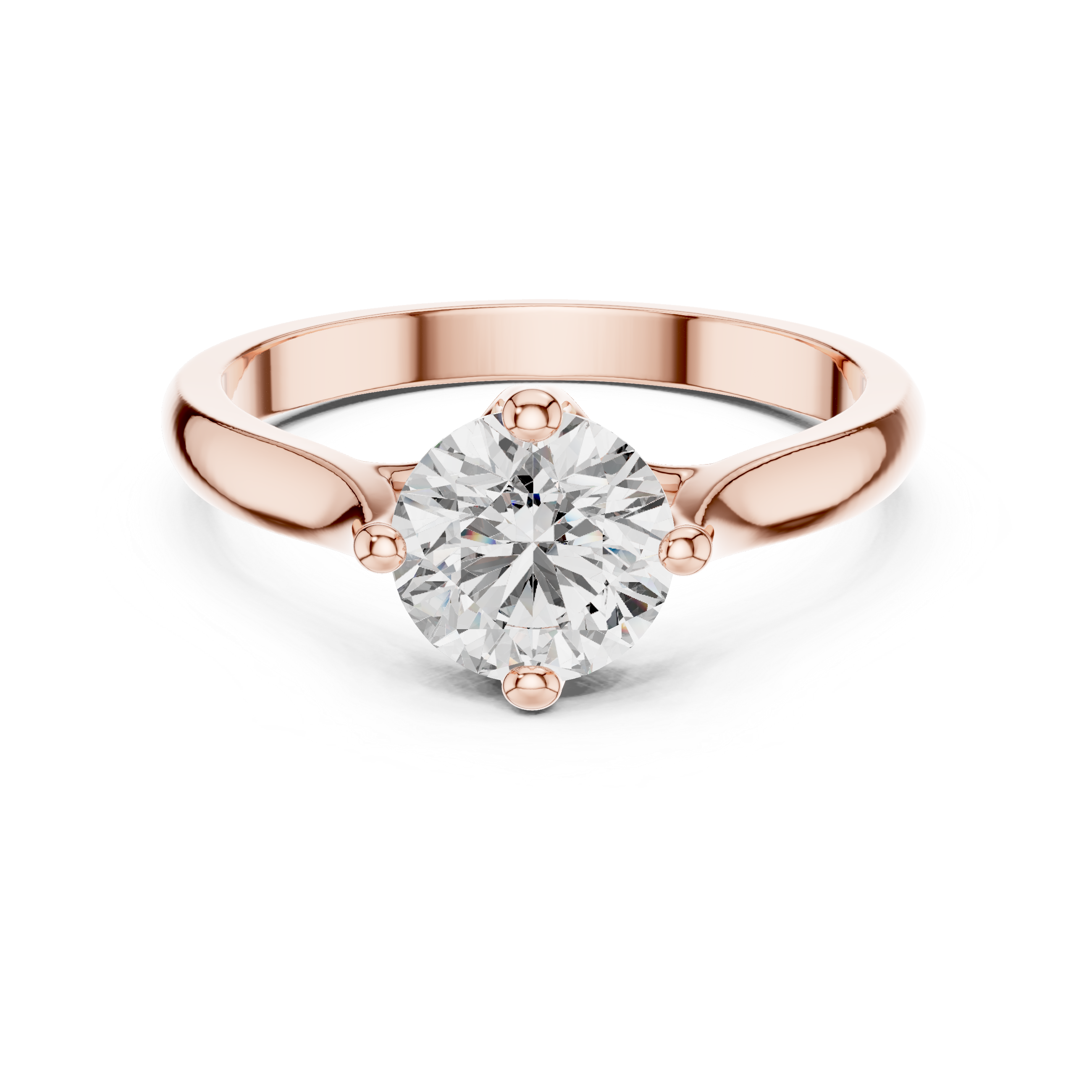Classic Round Solitaire Engagement Ring with Cathedral Setting