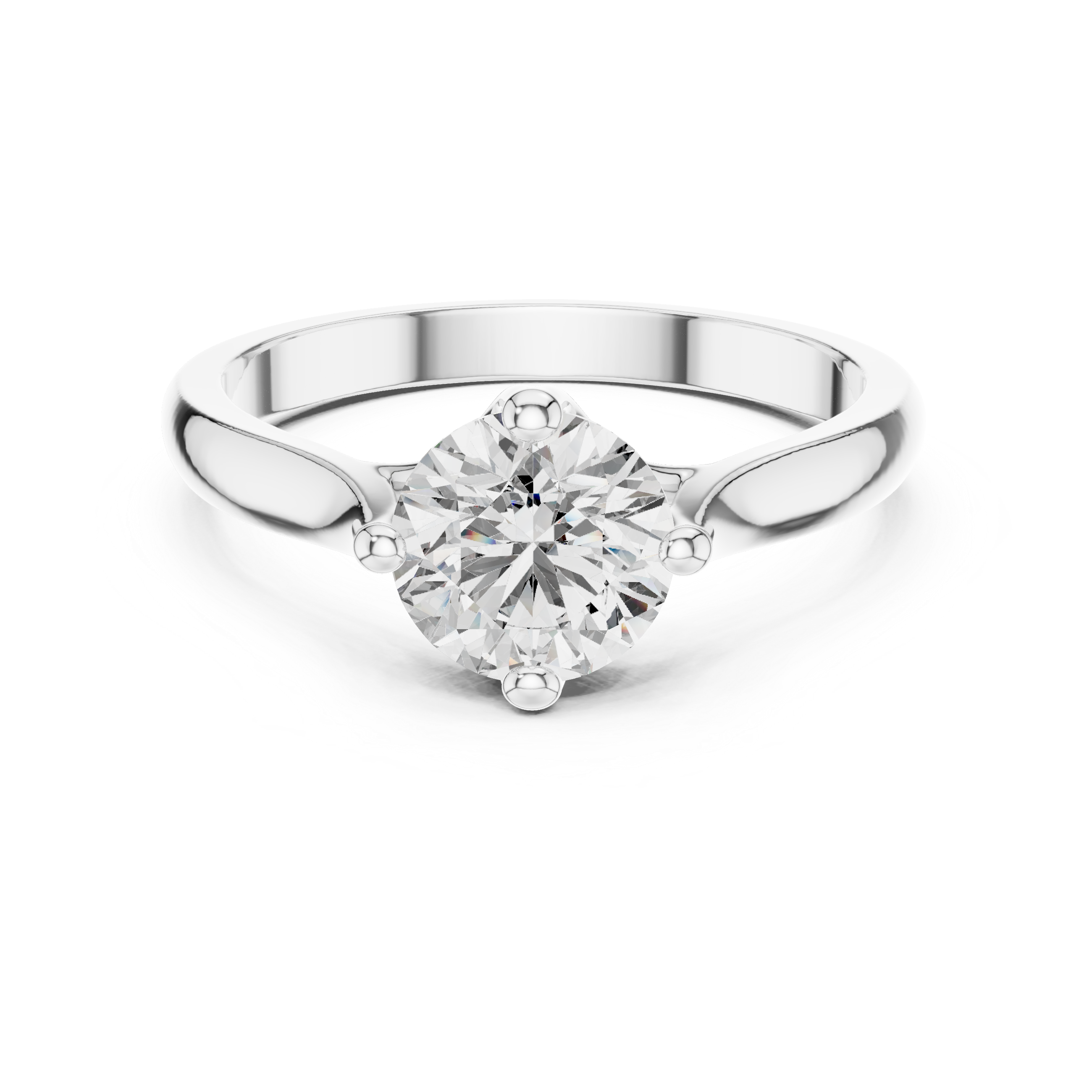 Classic Round Solitaire Engagement Ring with Cathedral Setting