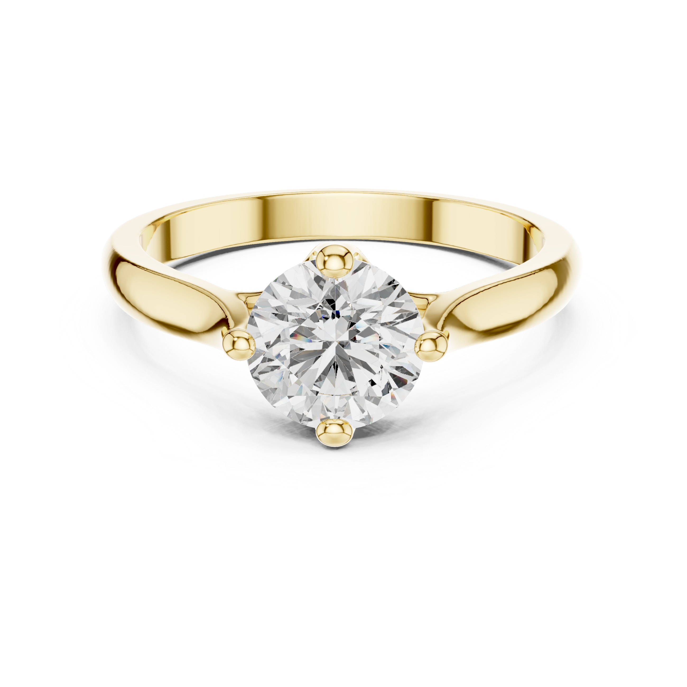 Classic Round Solitaire Engagement Ring with Cathedral Setting