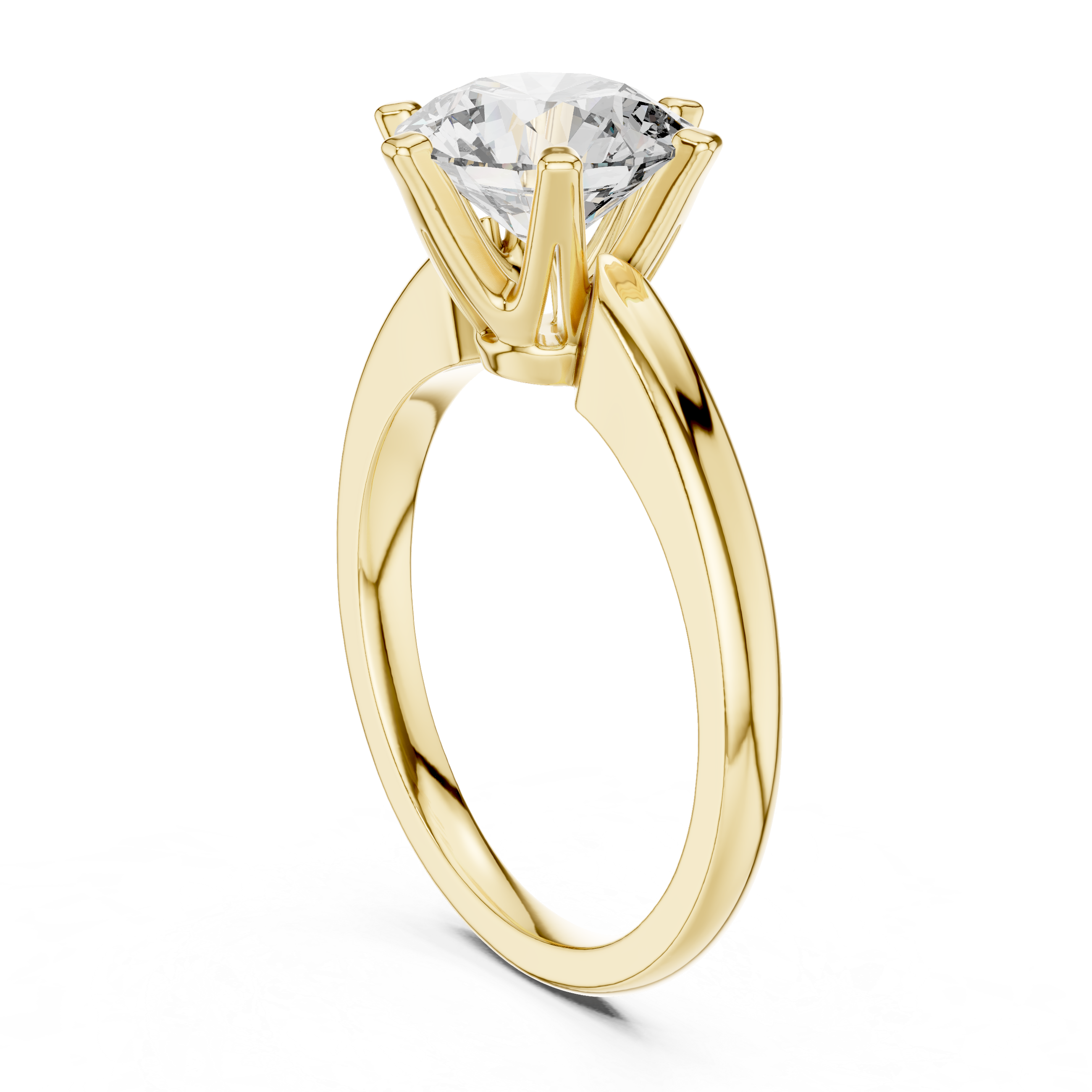 Classic Round Cut Solitaire Engagement Ring with Six Prong Setting