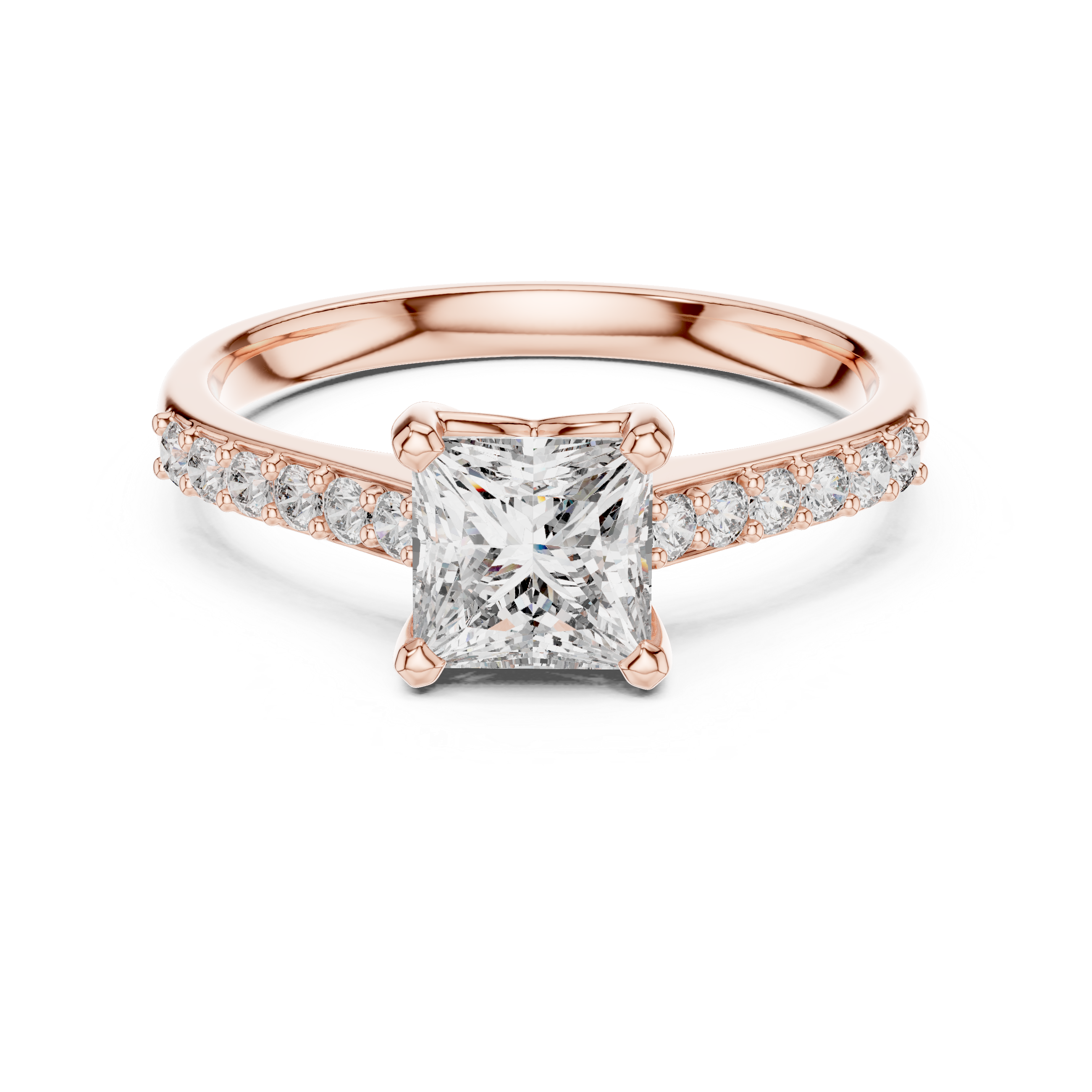 Minimalist Princess Cut Solitaire Engagement Ring