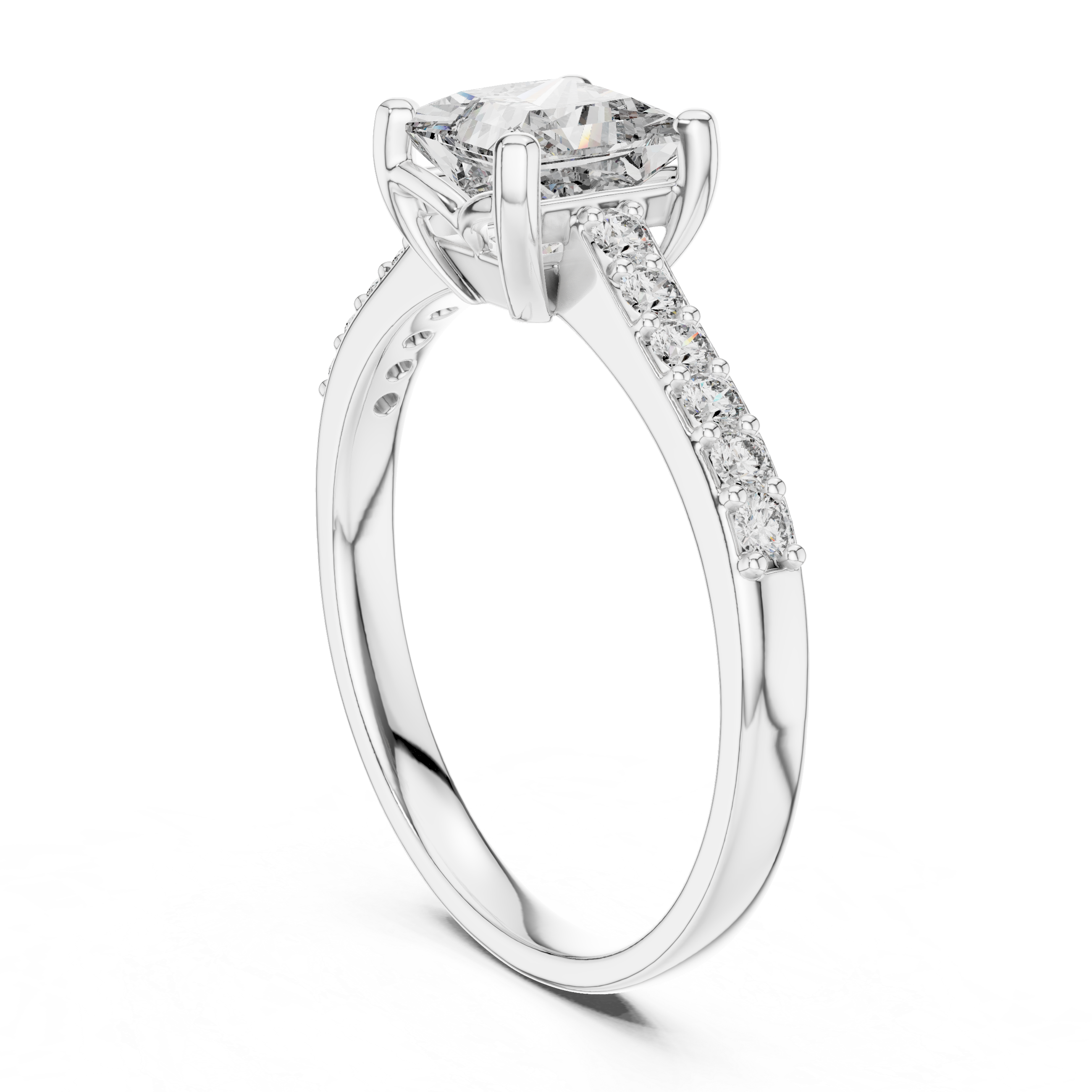 Minimalist Princess Cut Solitaire Engagement Ring