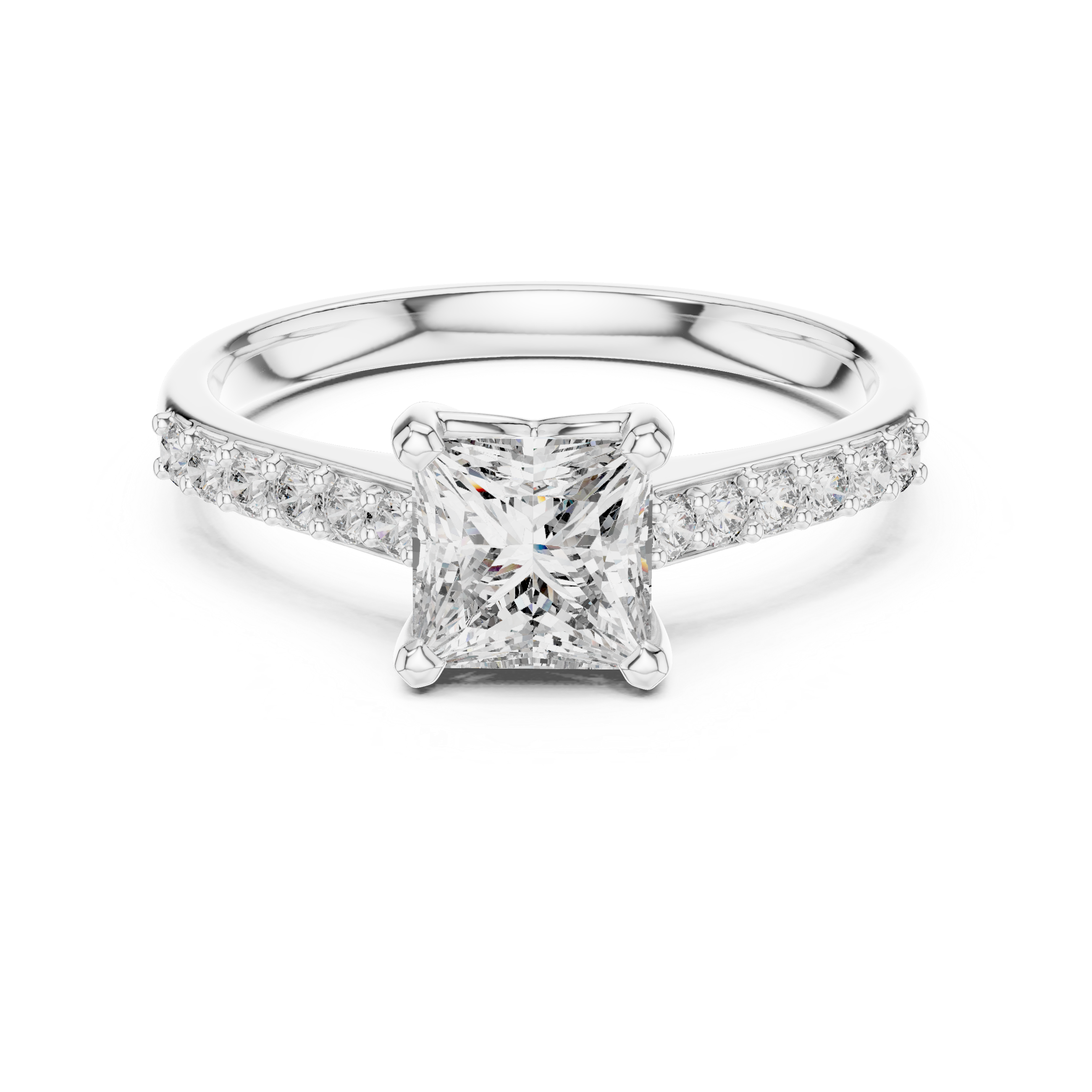 Minimalist Princess Cut Solitaire Engagement Ring