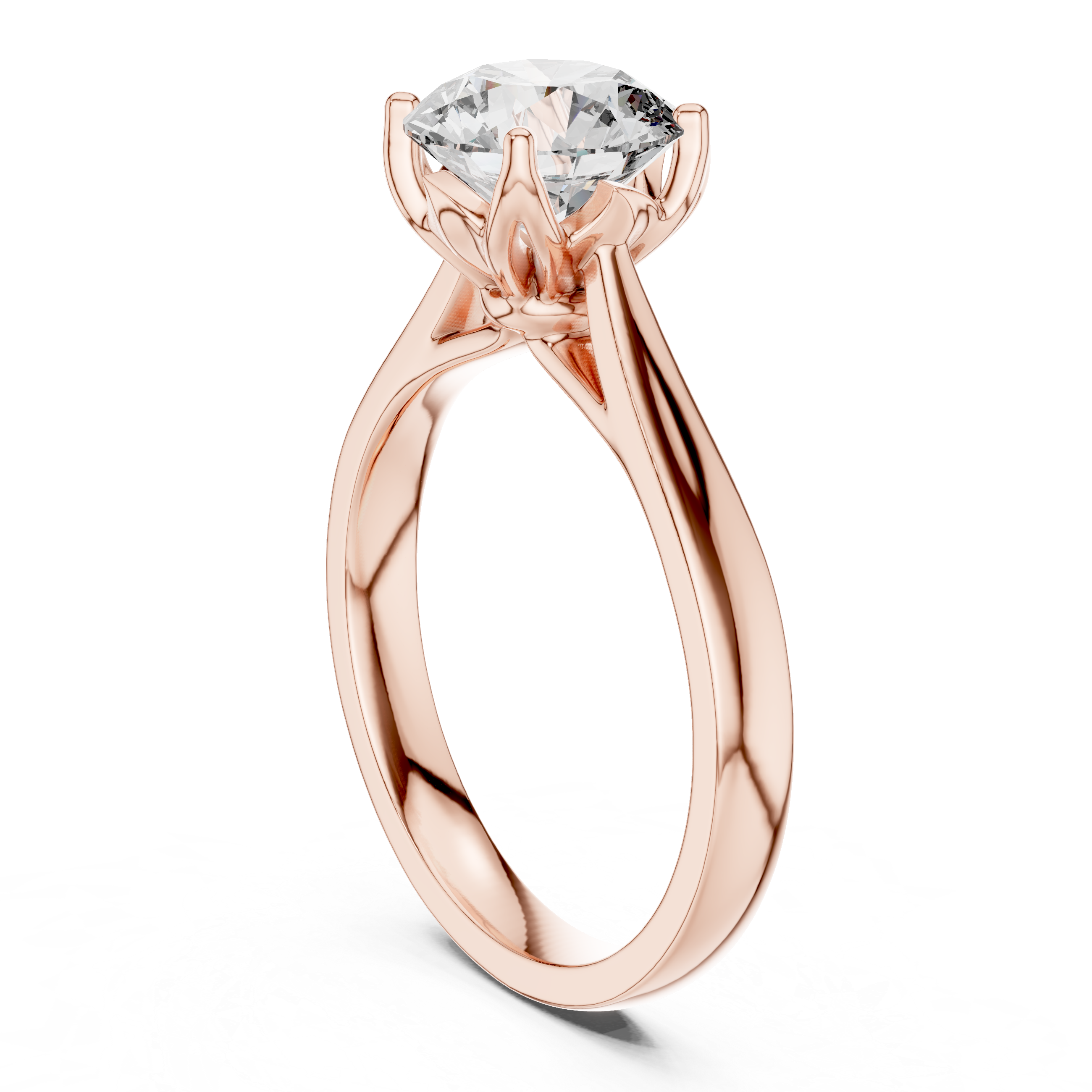 Classic Round Solitaire Engagement Ring with Cathedral Setting