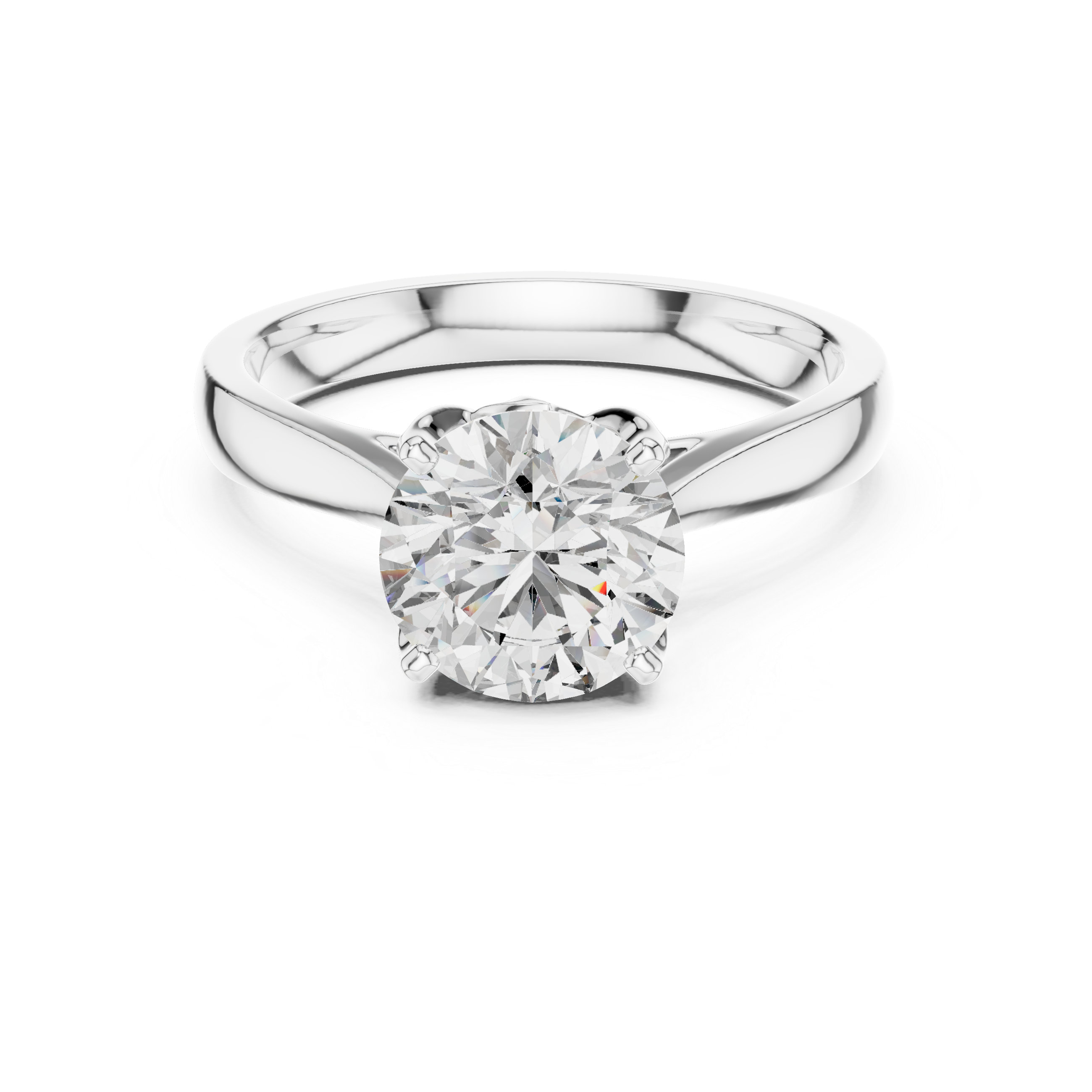 Classic Round Solitaire Engagement Ring with Cathedral Setting