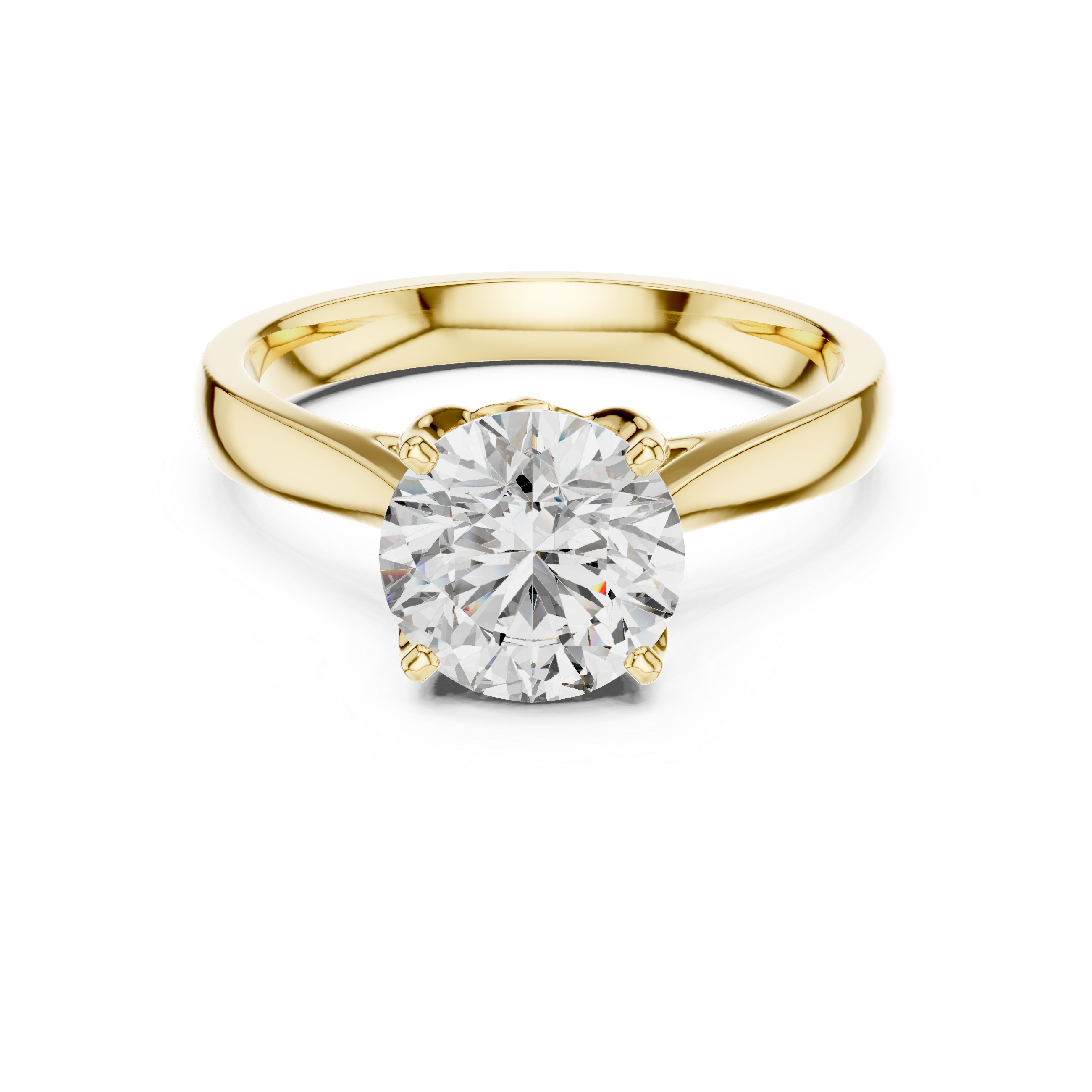 Classic Round Solitaire Engagement Ring with Cathedral Setting