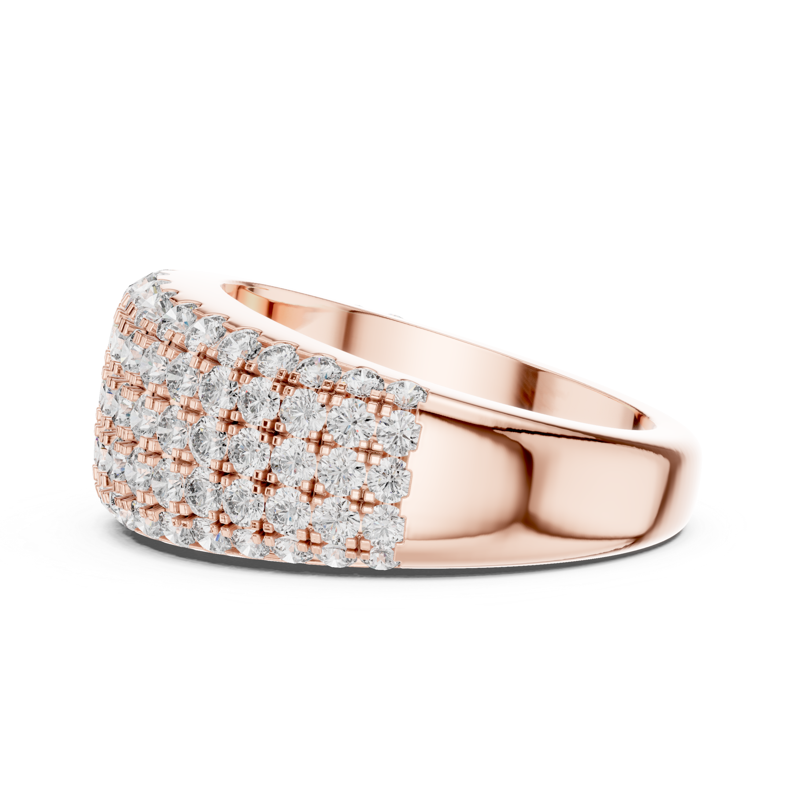Multi-Row Pavé Diamond Dome Ring